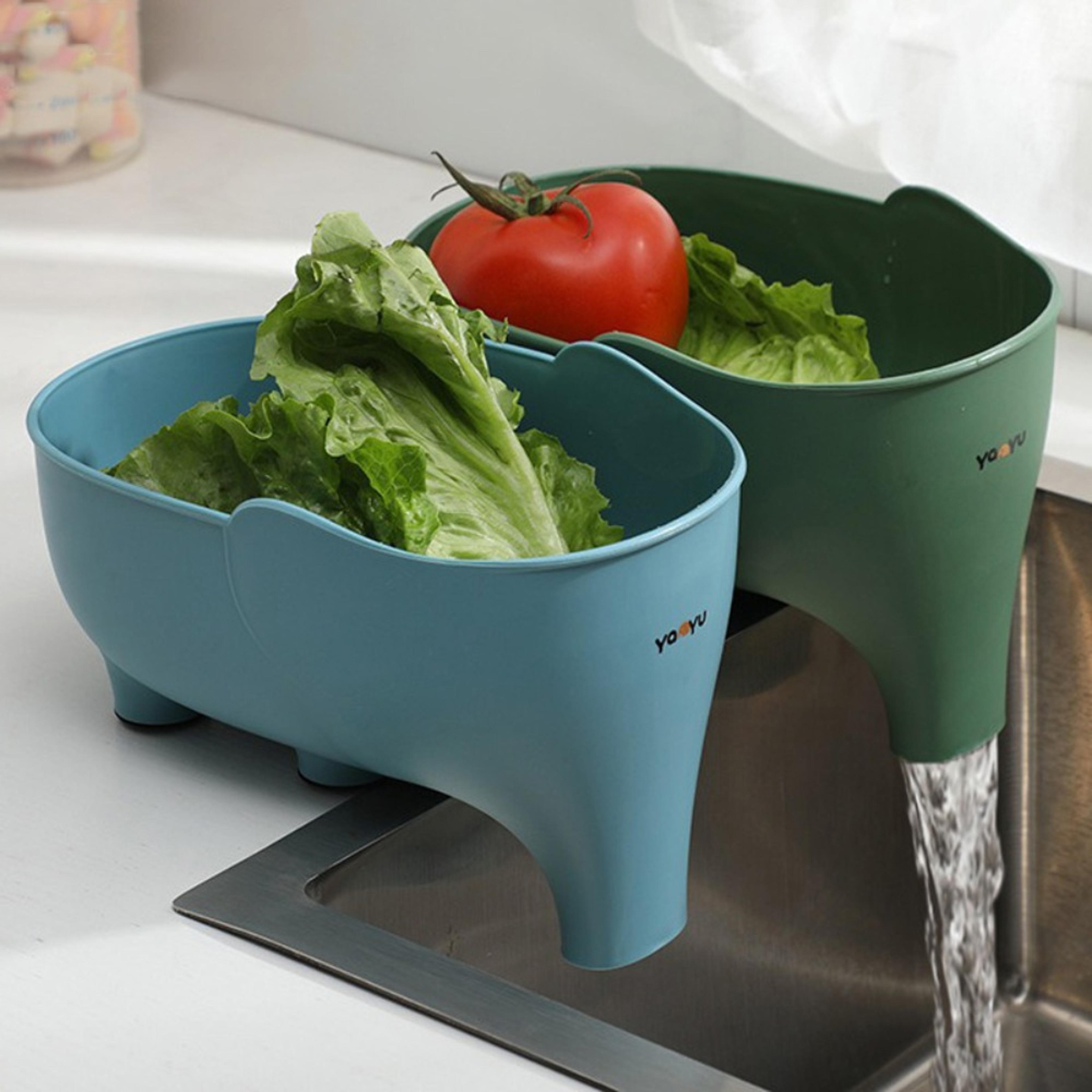 space saving elephant sink strainer basket & hanging drain rack