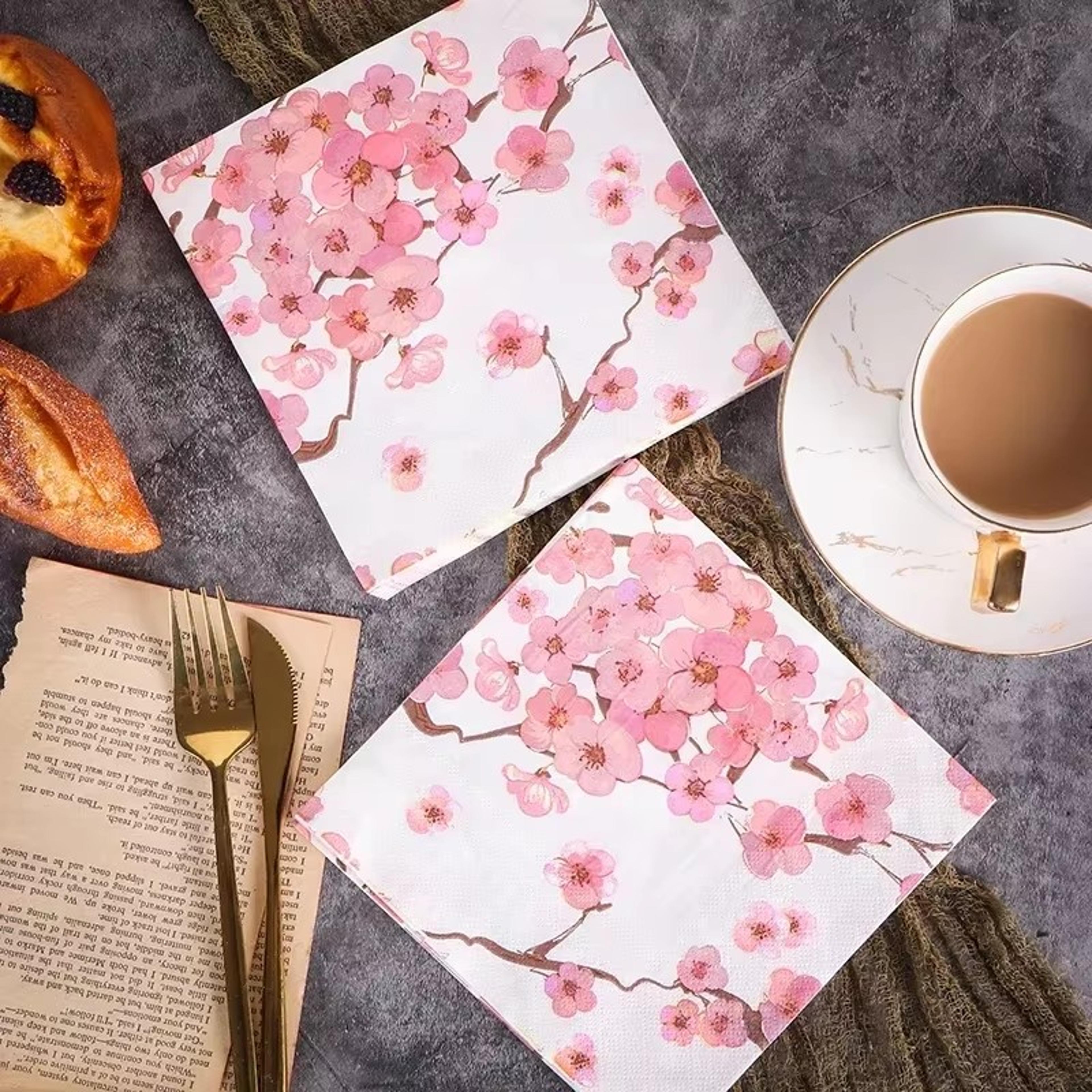 elegant plum blossom chinese style paper napkins