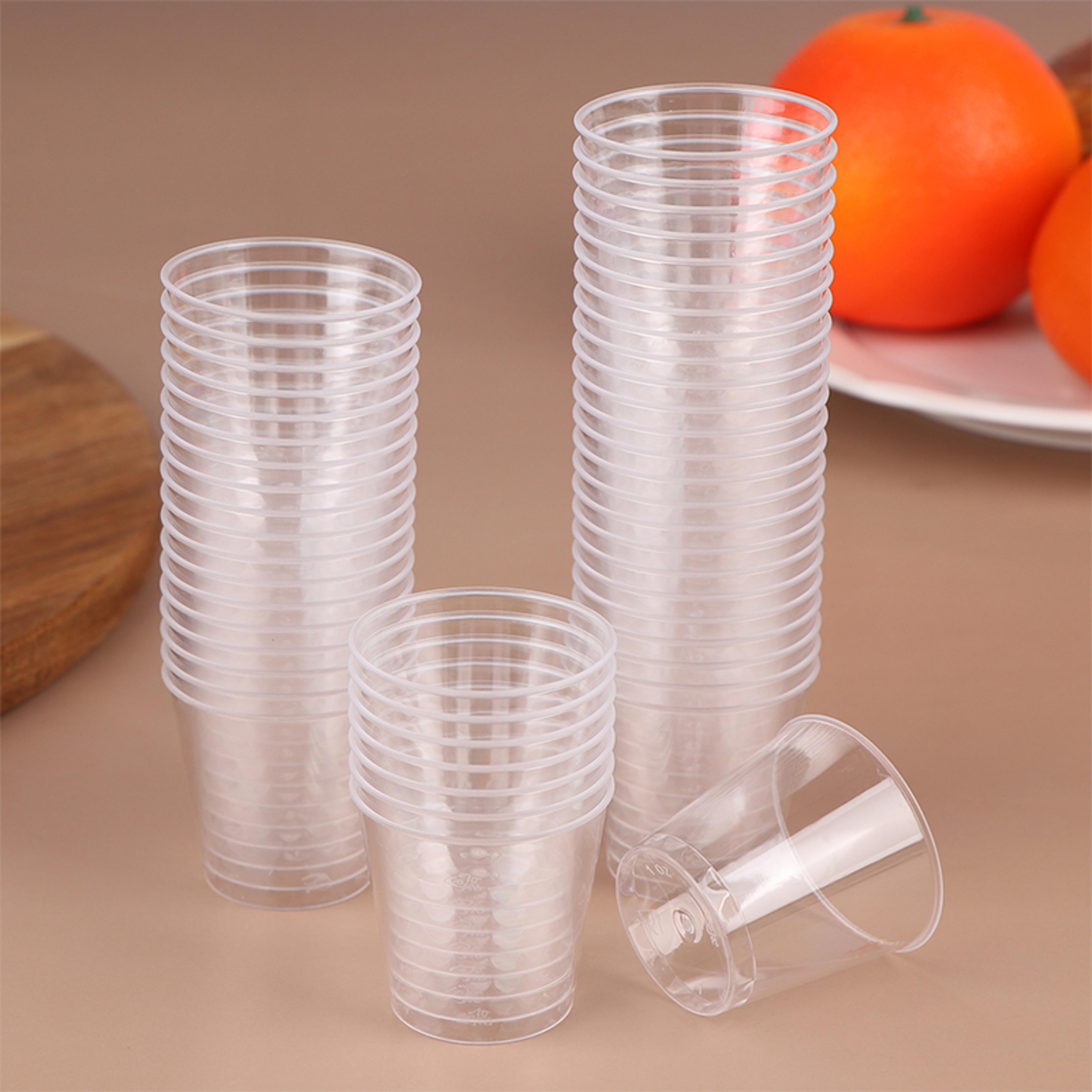 premium mini plastic cups clear disposable tasting cups & party shot glasses