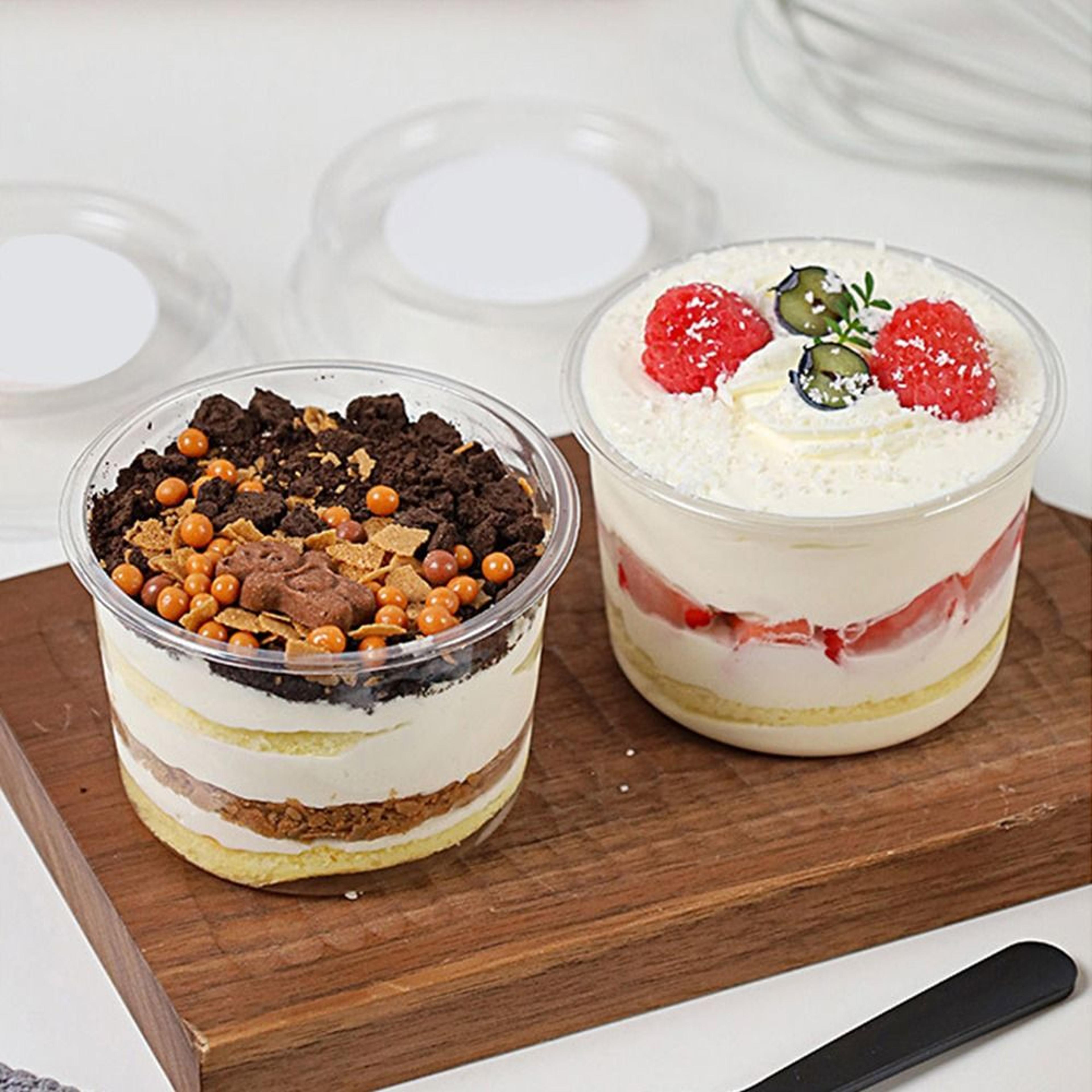 clear plastic dessert cups with lids for parties & catering