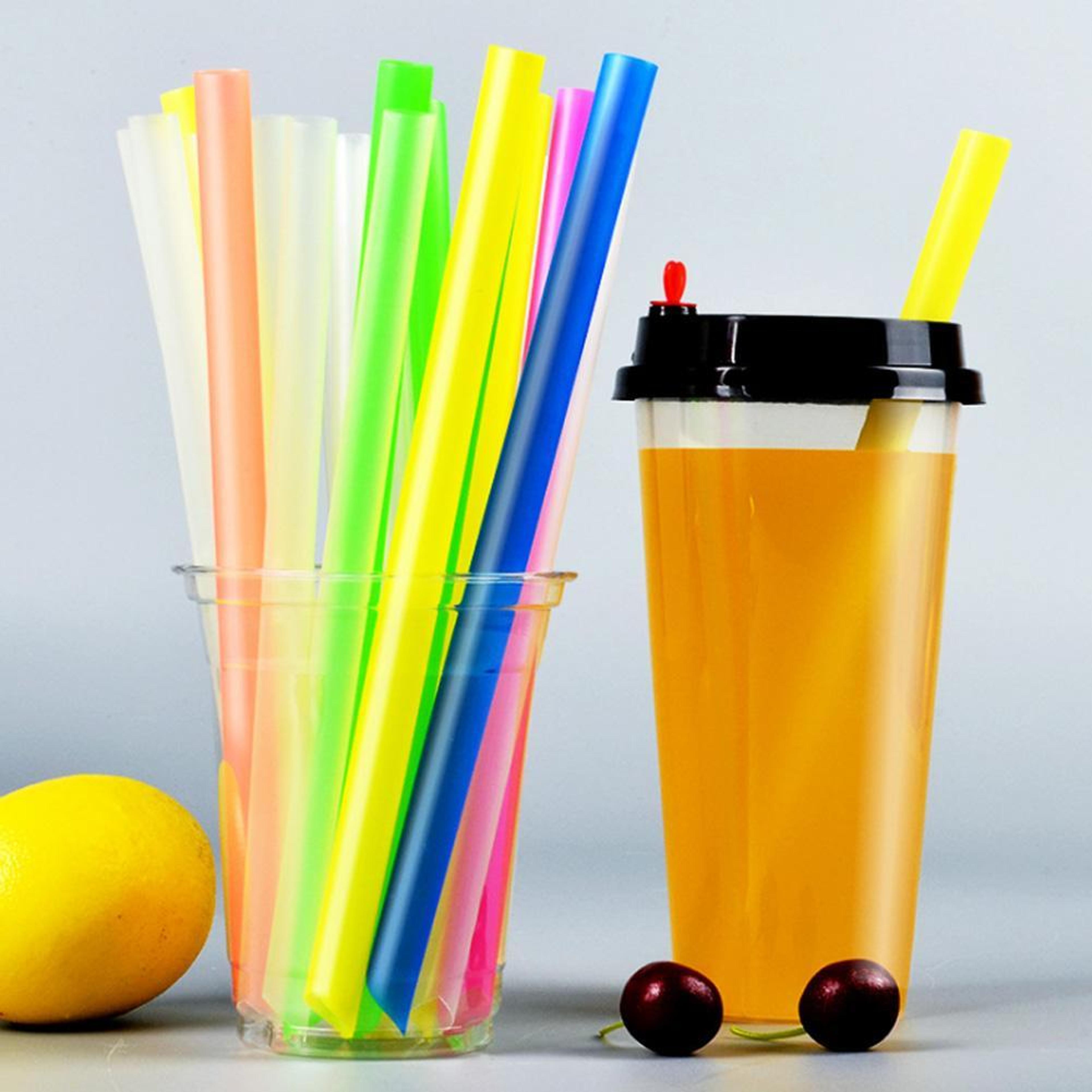 jumbo colorful bubble tea straws disposable wide milk tea straws