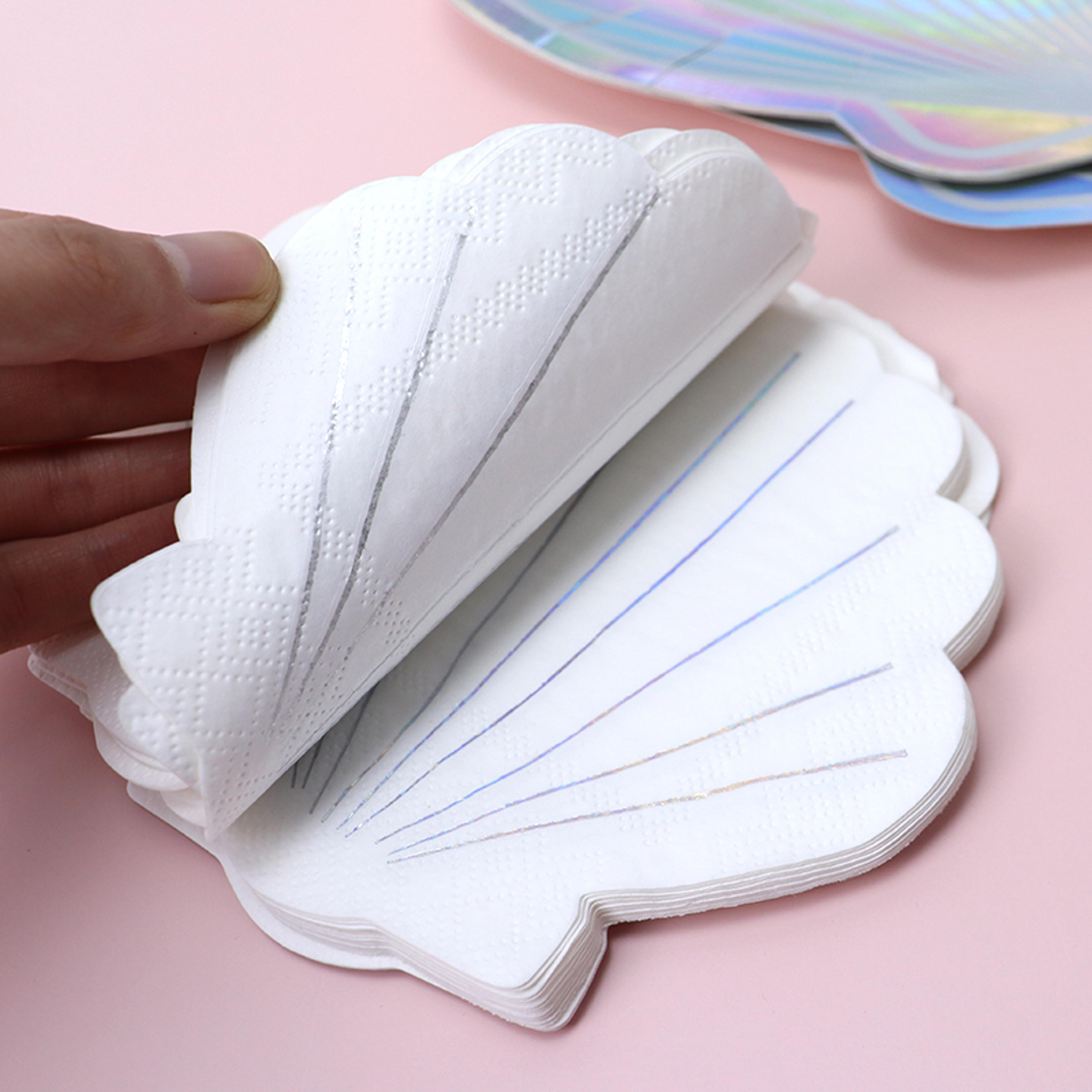 elegant white shell disposable napkins premium paper tableware for weddings & events
