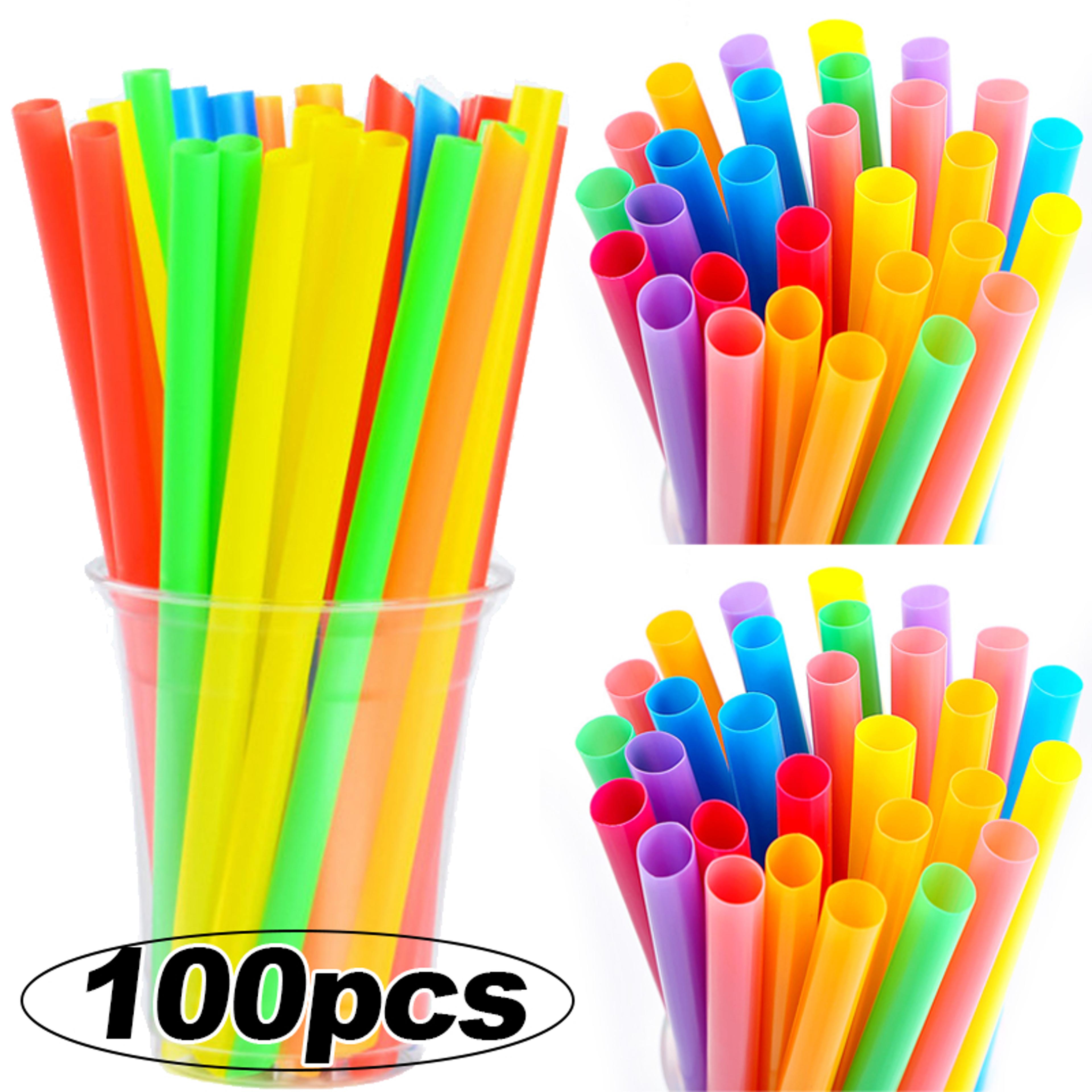 colorful wide straws for milk tea & juice drinks