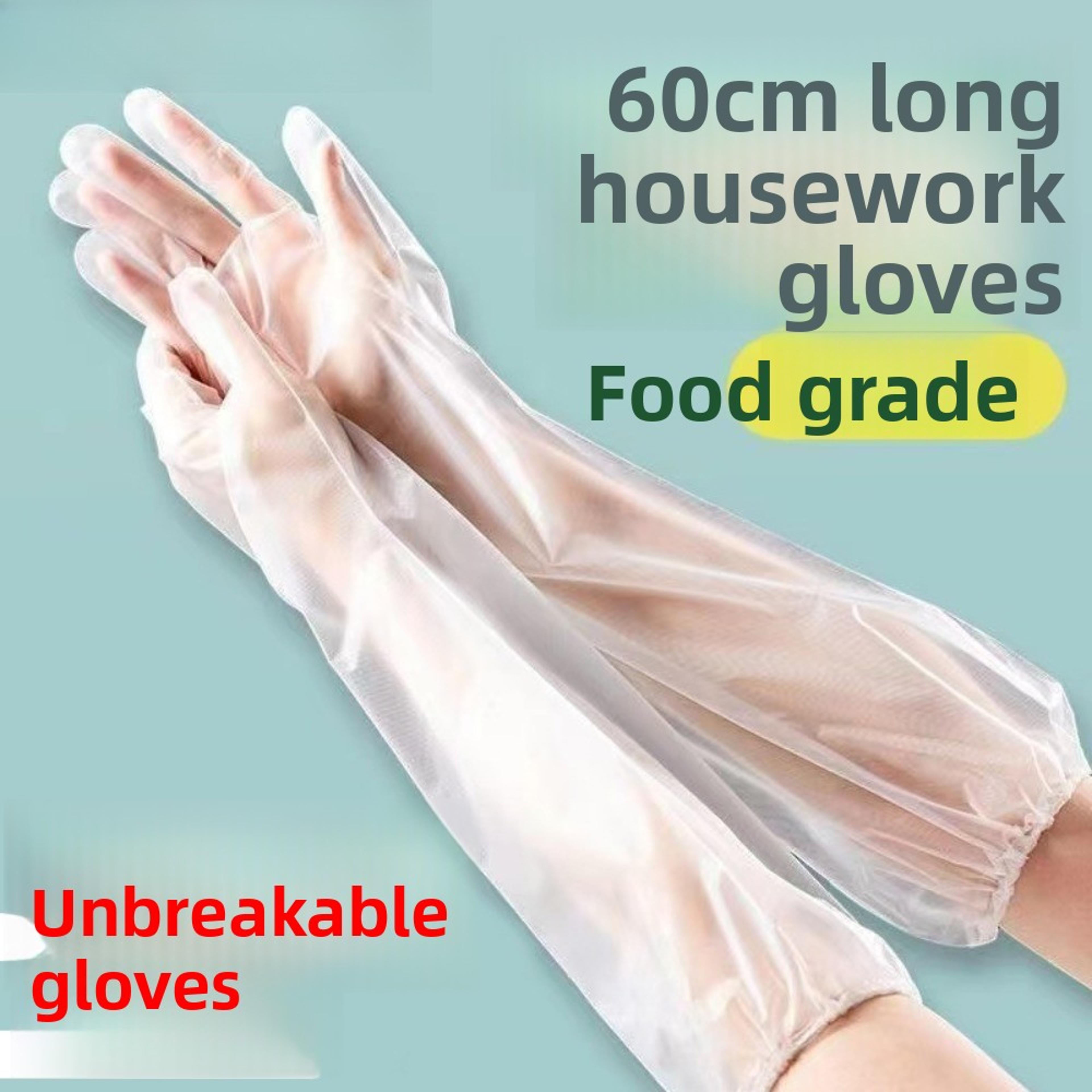 durable waterproof disposable gloves long transparent cleaning gloves