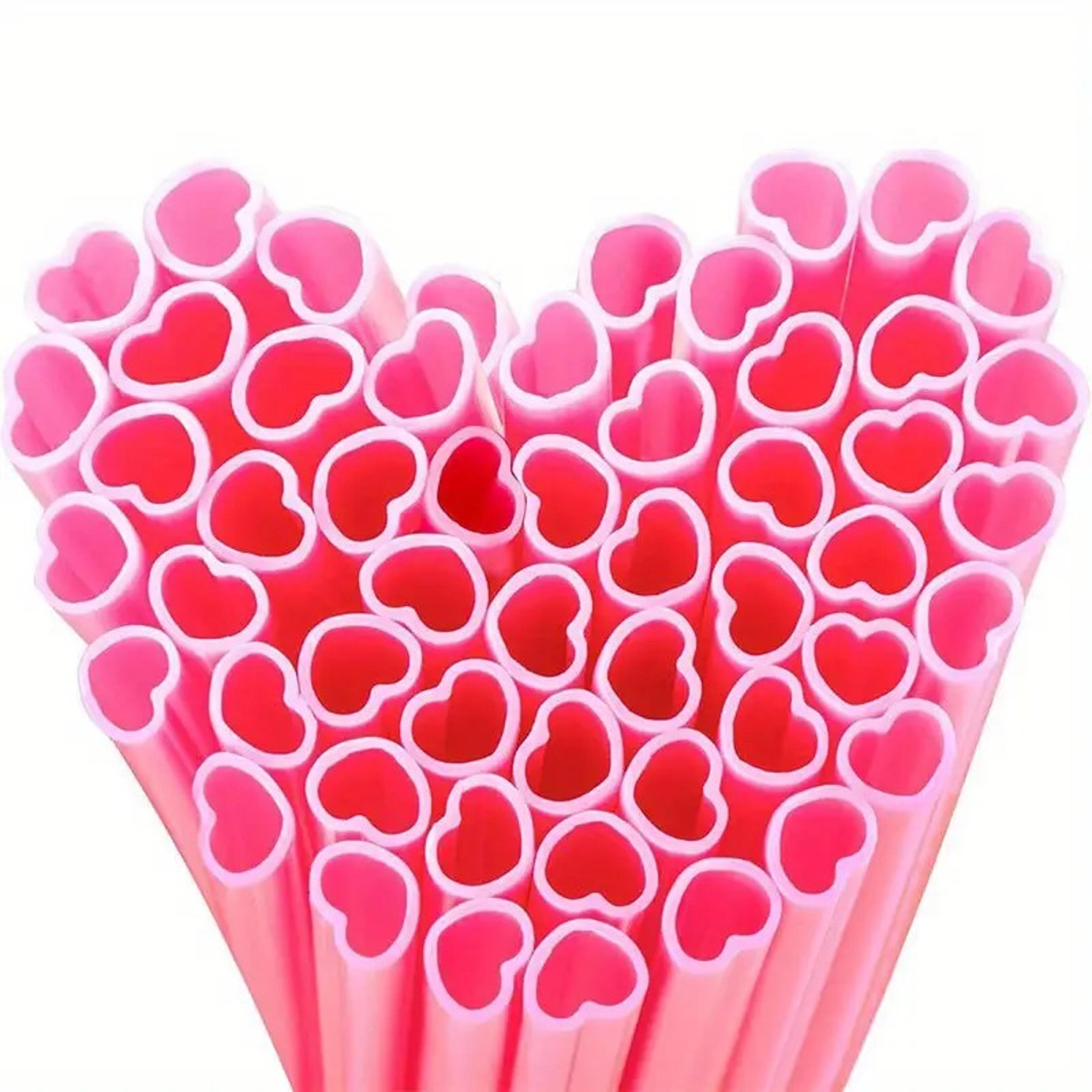 premium heart shaped straws for parties valentines day & wedding drink accessories