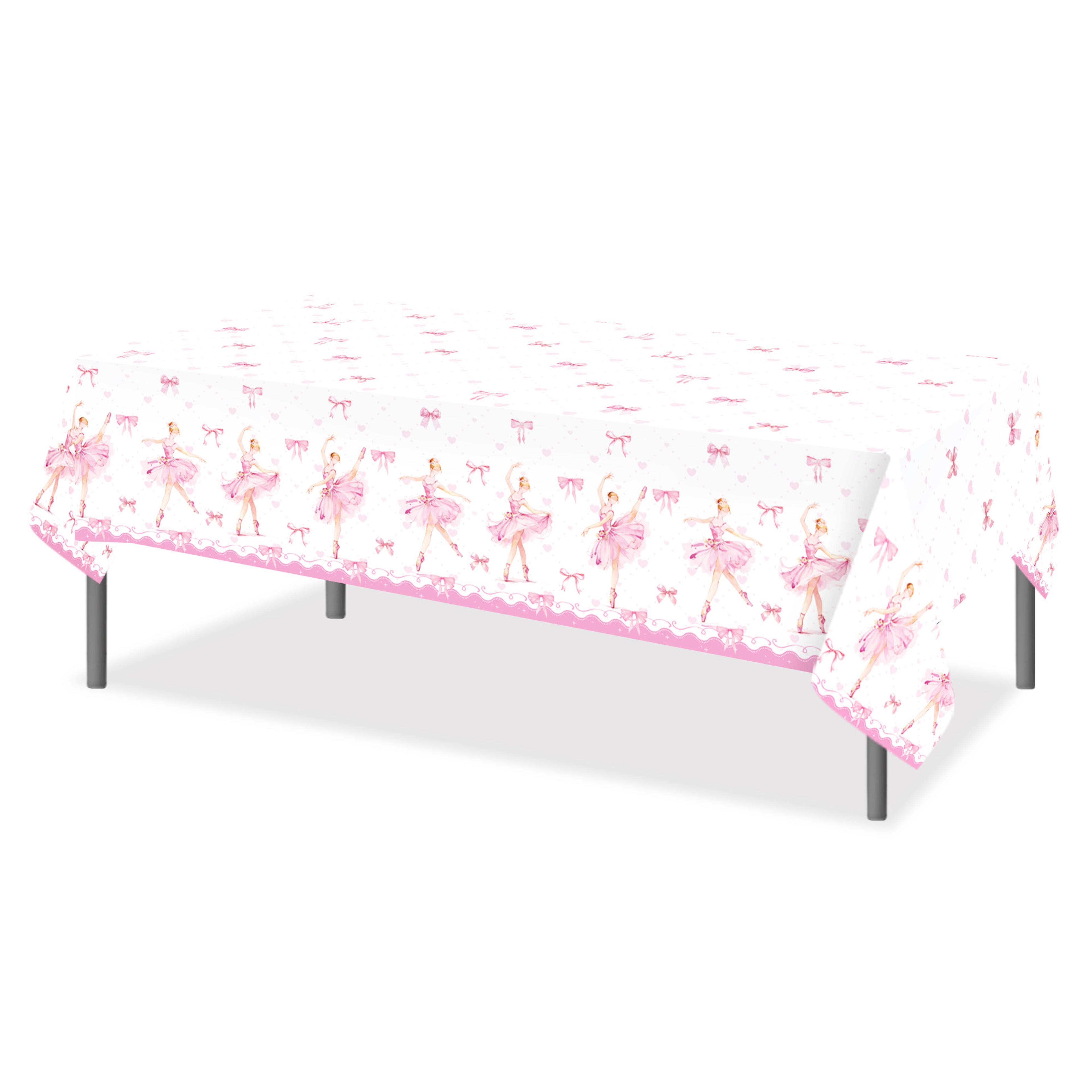 ballerina table cover for girls birthday & baby shower disposable party table decor