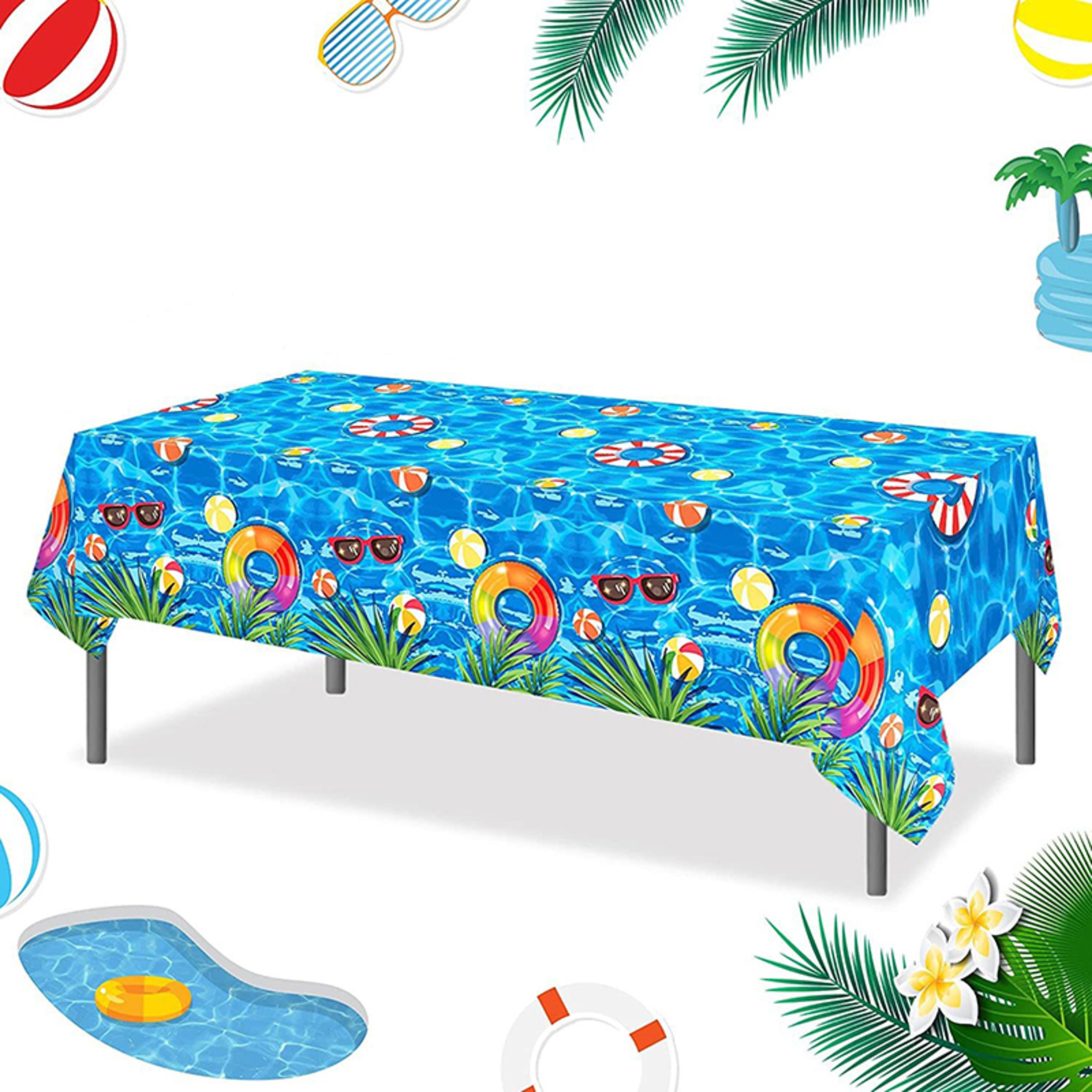 tropical pool party tablecloth vibrant summer party decor cover