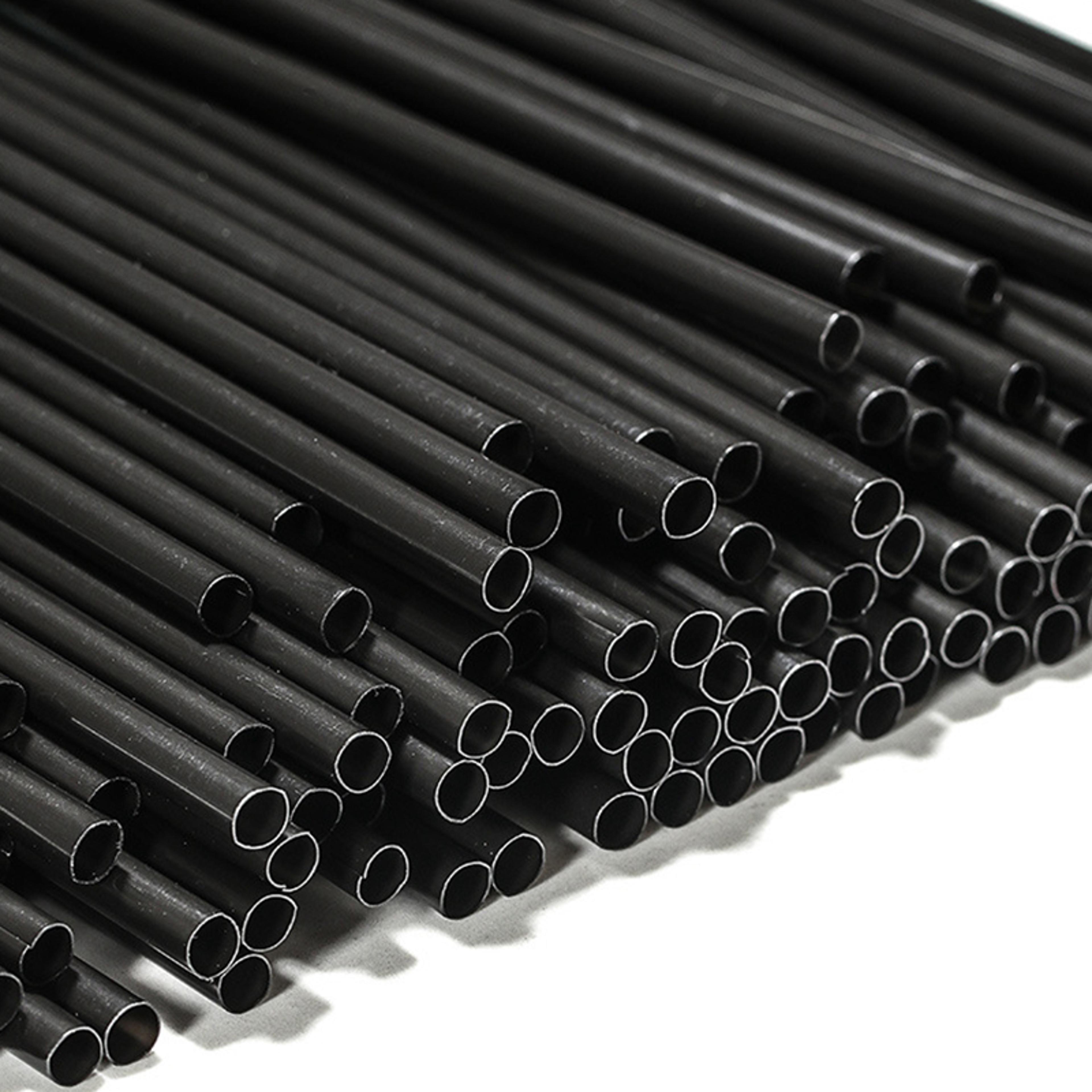 black premium cocktail straws flexible long & short party drink straws