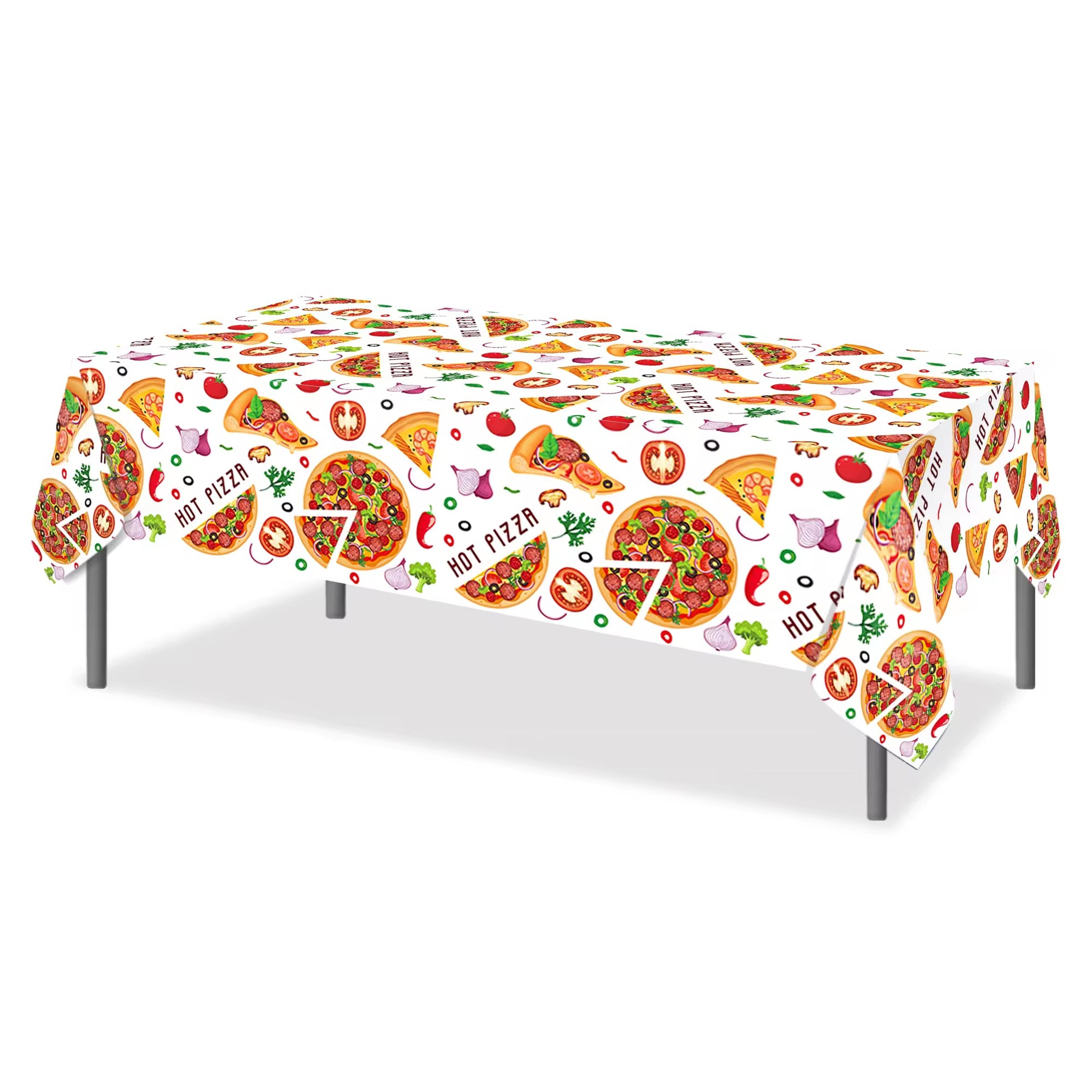 pizza party table cover large disposable party tablecloth for birthday & event decor