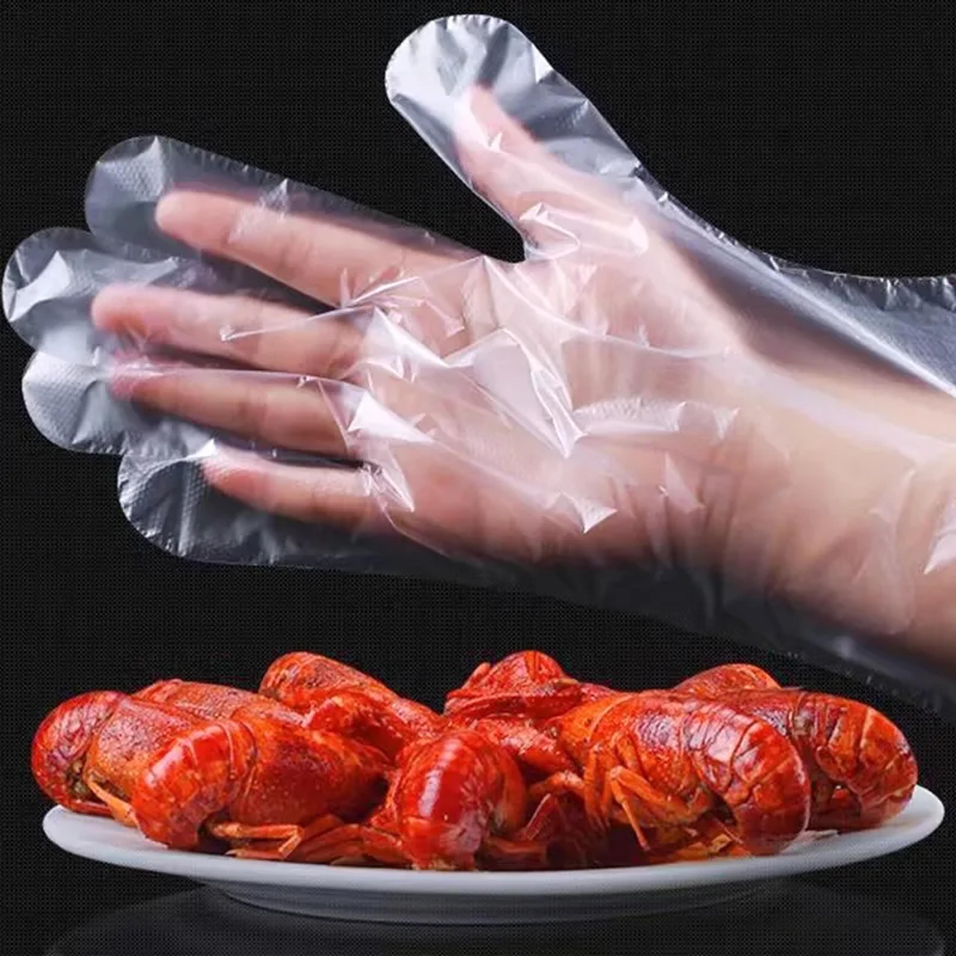 transparent disposable food grade gloves waterproof kitchen & cleaning protection