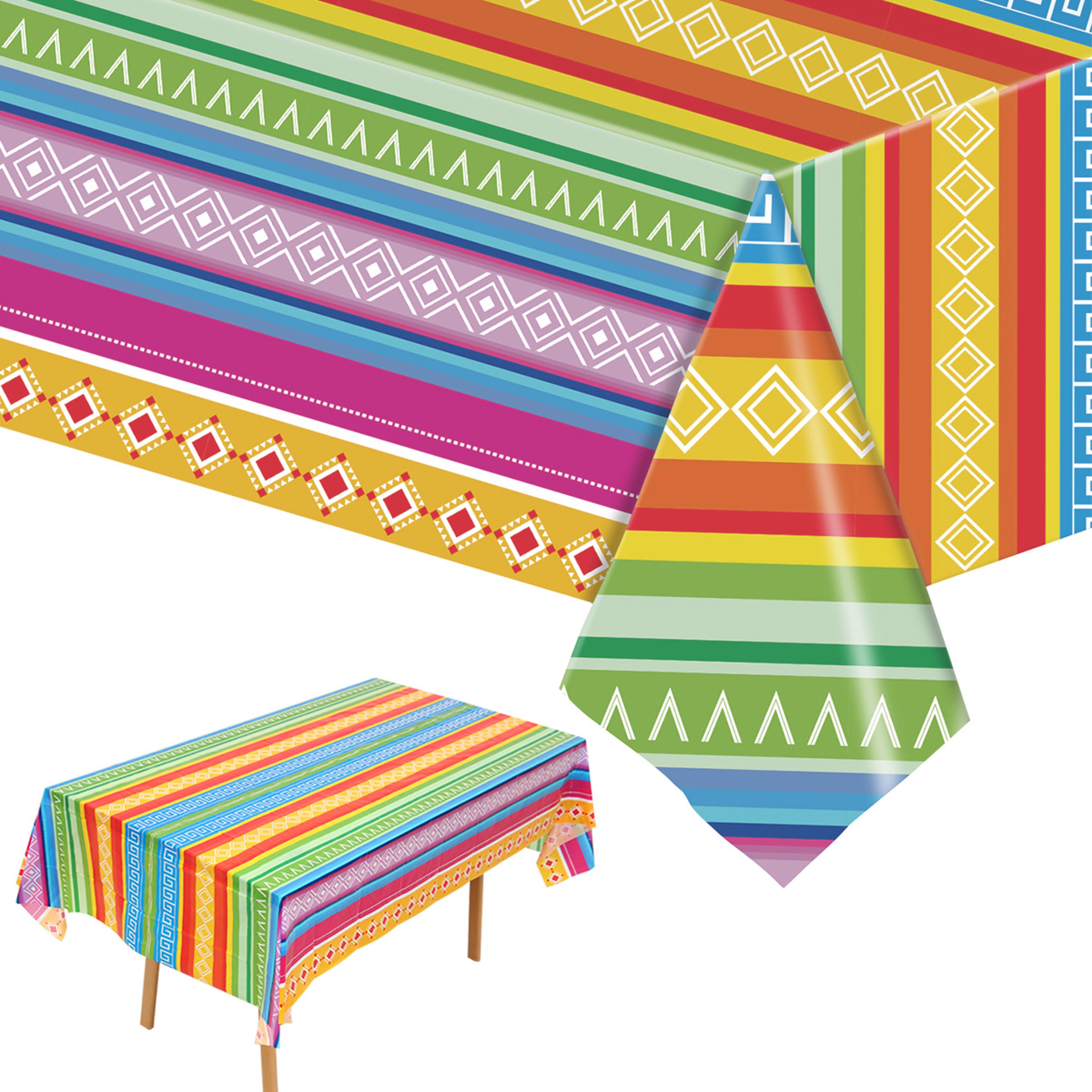 mexican fiesta waterproof plastic tablecloth vibrant party table cover