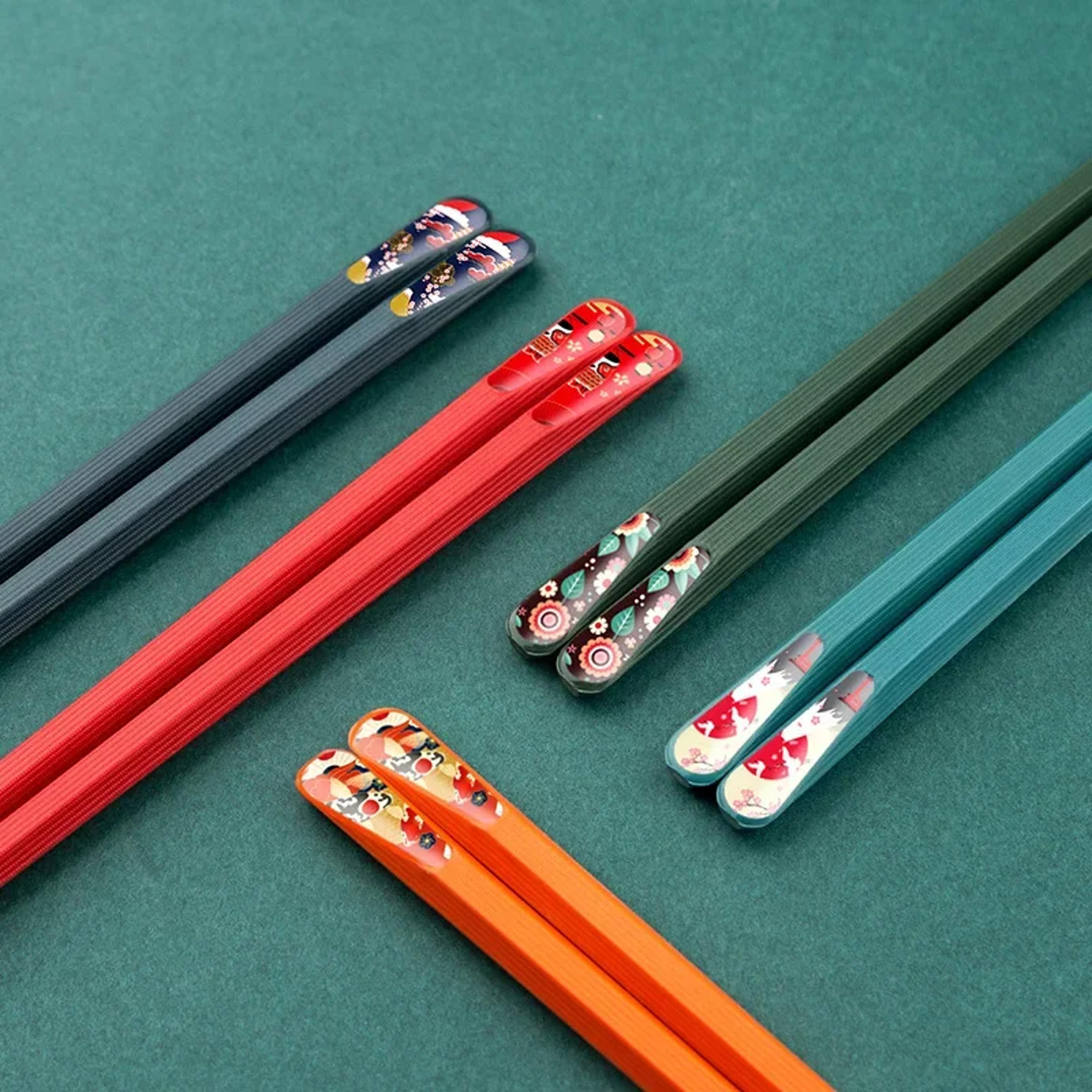 premium japanese style alloy chopsticks set non slip sushi tableware for home dining