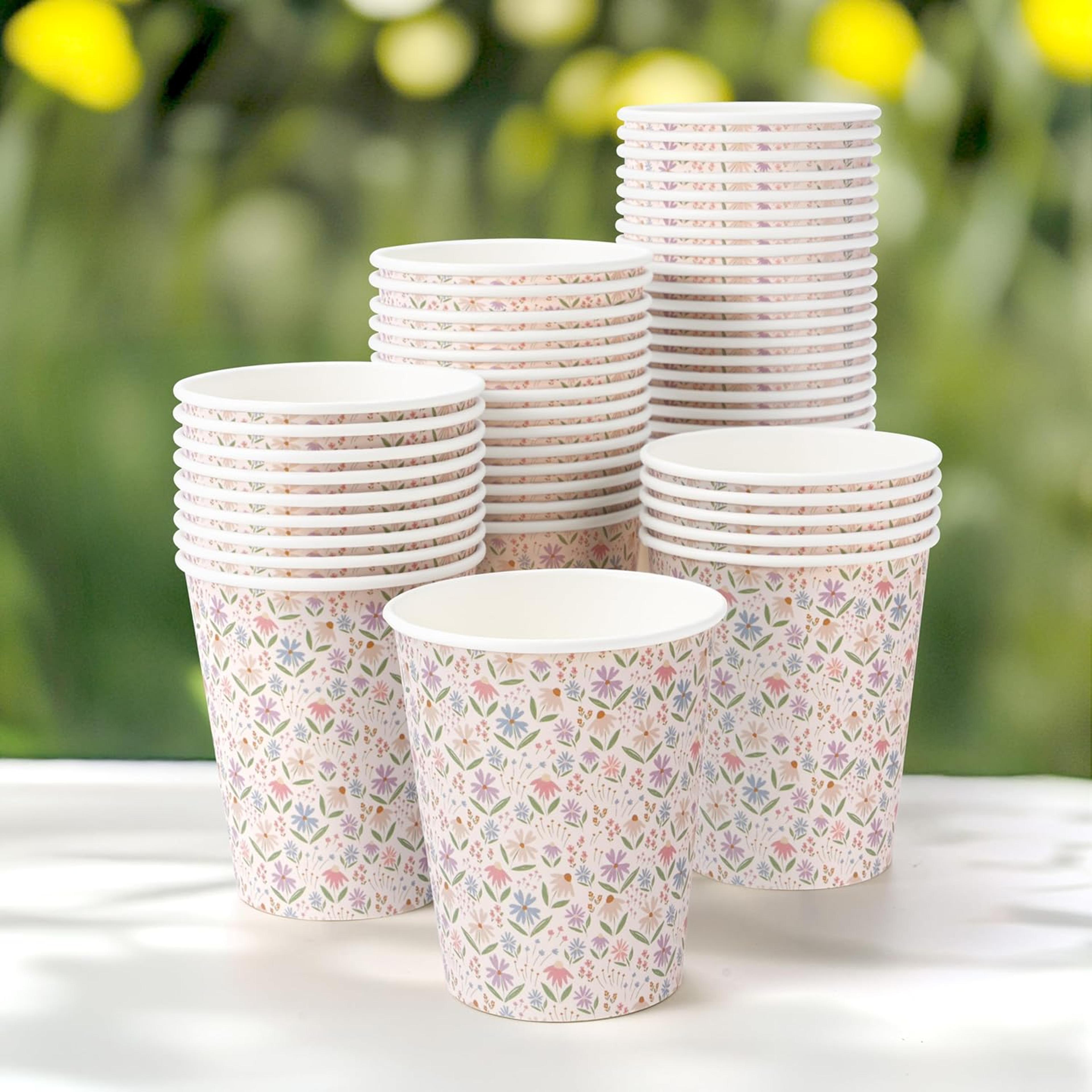 elegant disposable party drinkware for tea party, wedding & bridal shower