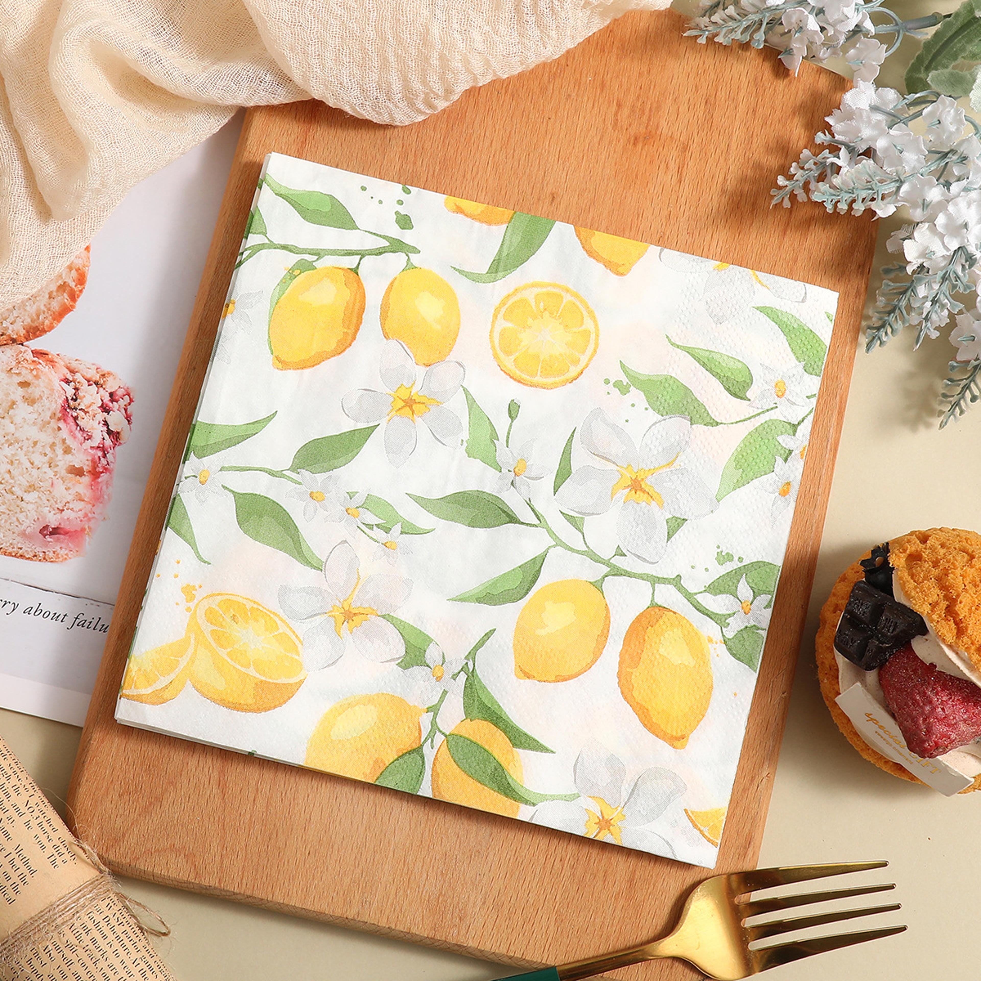 summer lemon theme paper napkins decorative lemon theme paper napkins for parties & events
