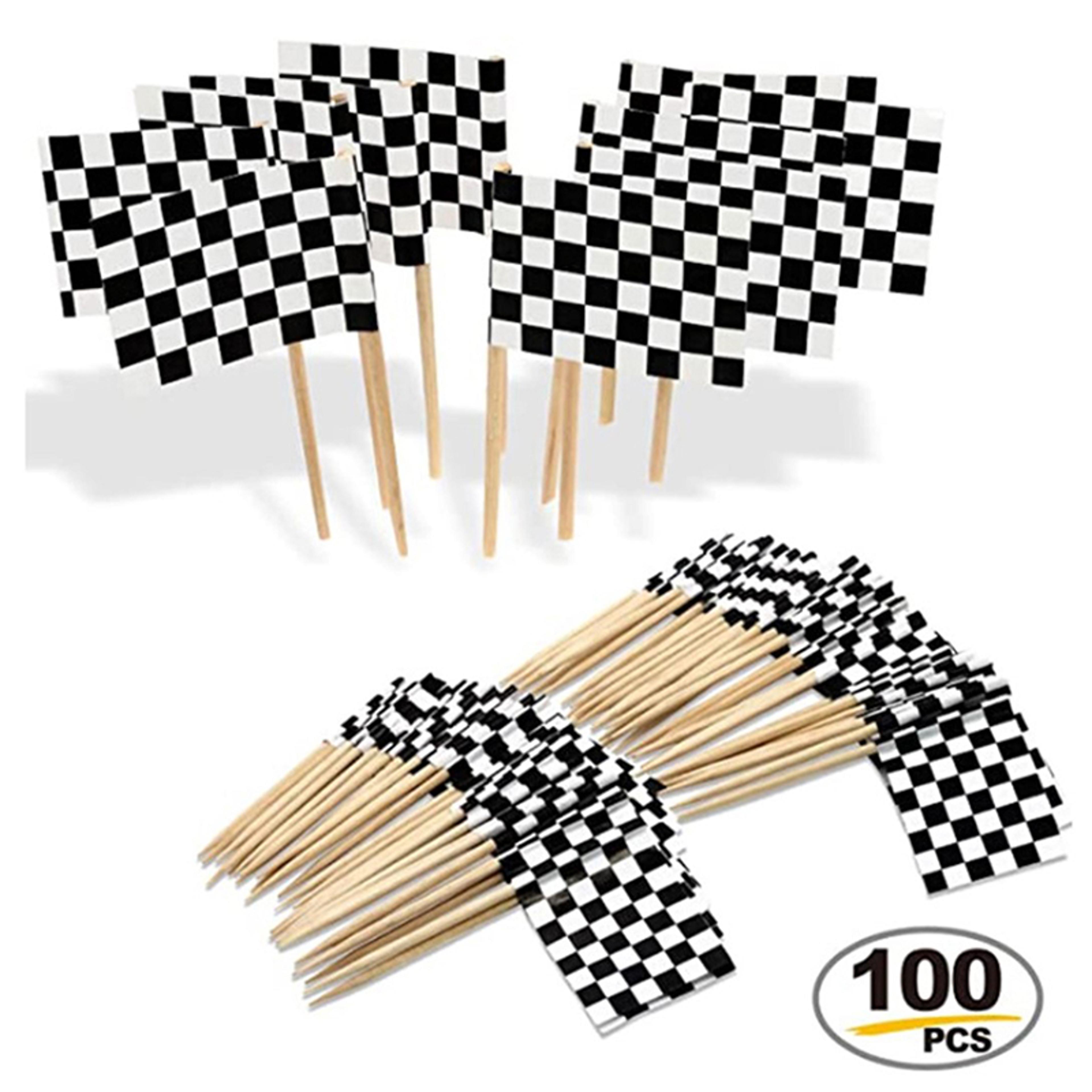 racing party flag toothpicks checkered flag picks for appetizers & cupcake toppers