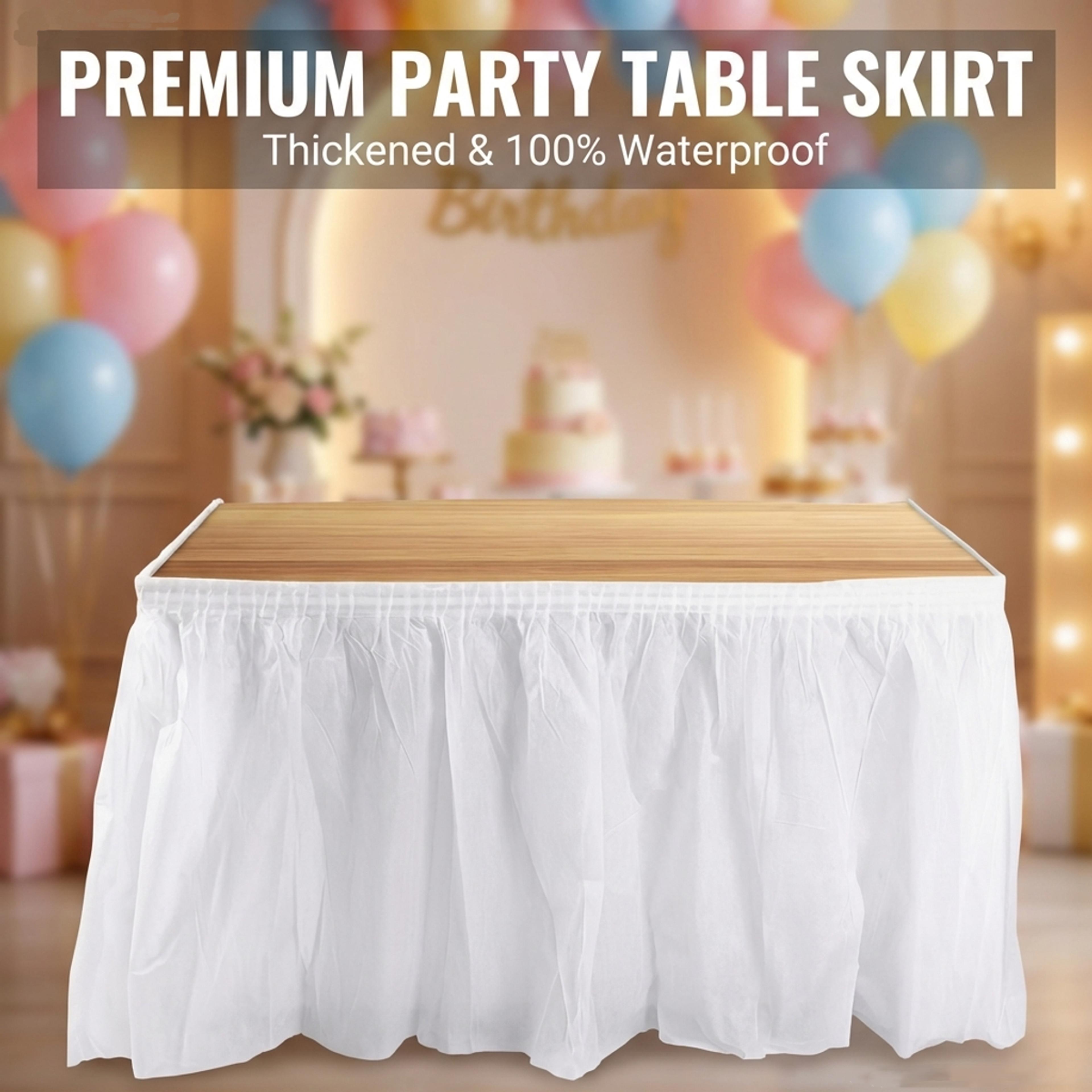 disposable rectangular tablecloth & paper table cover with long party table skirt