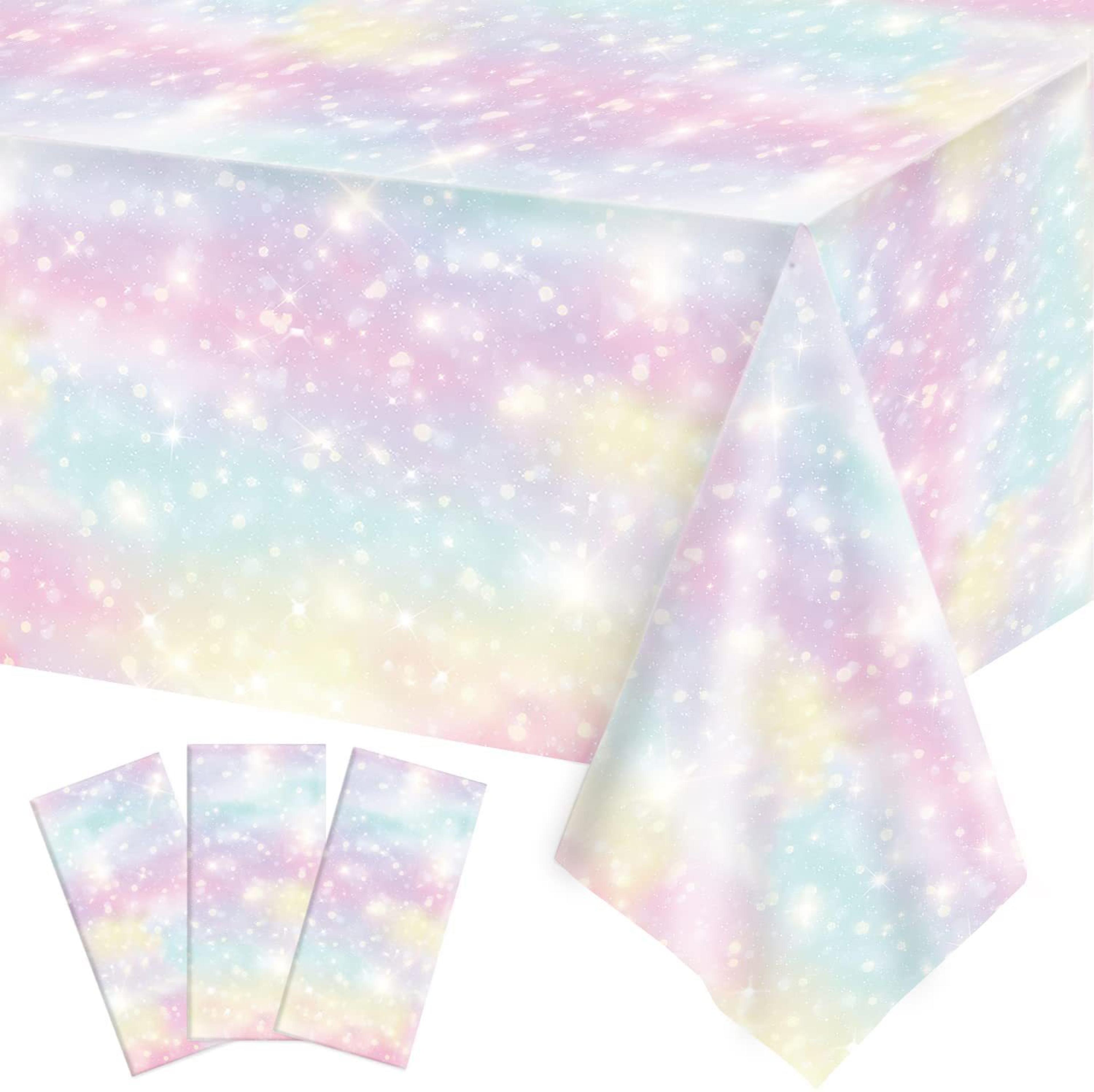 pastel rainbow waterproof disposable tablecloth party table cover