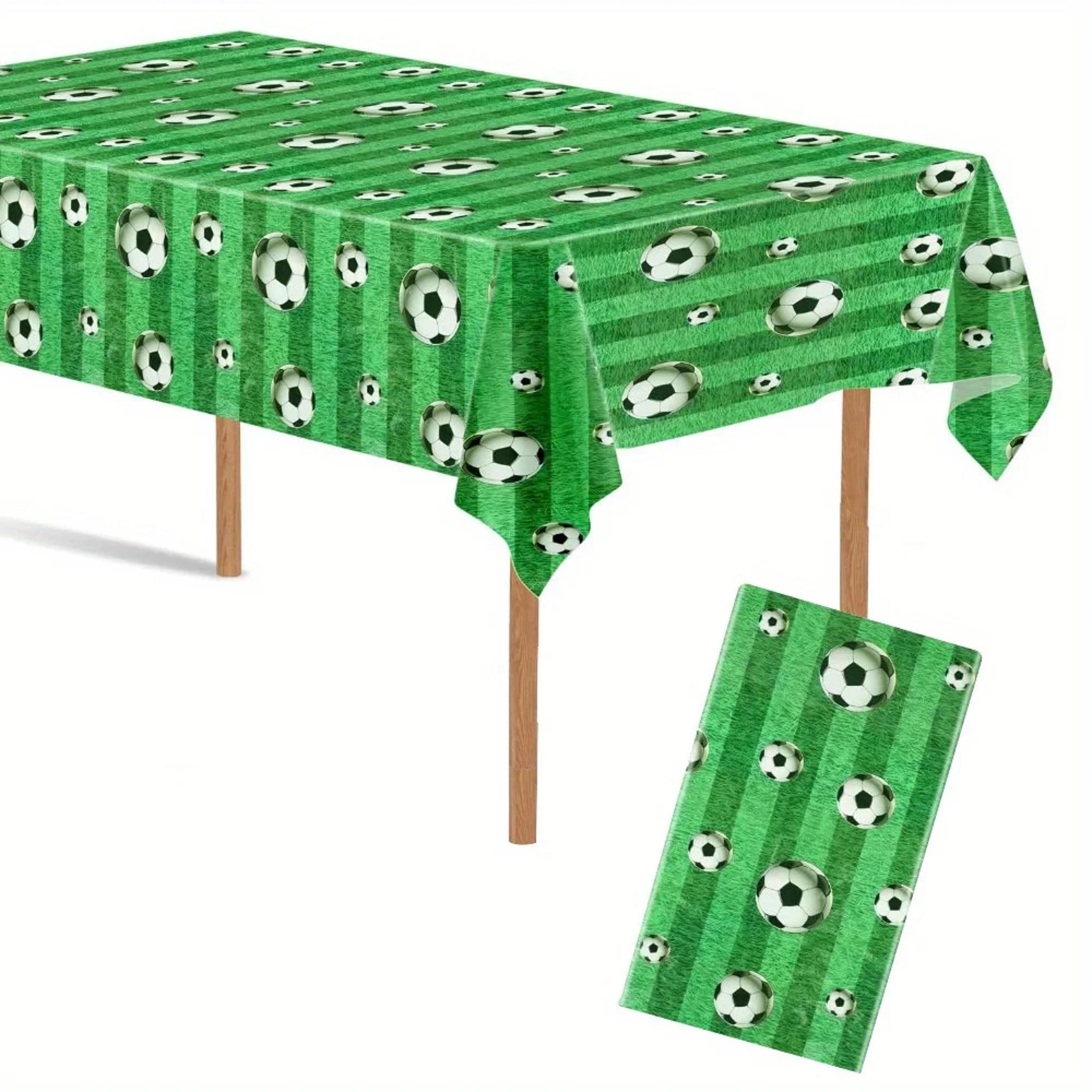 football party tablecloth soccer field table cover waterproof & easy clean party decor