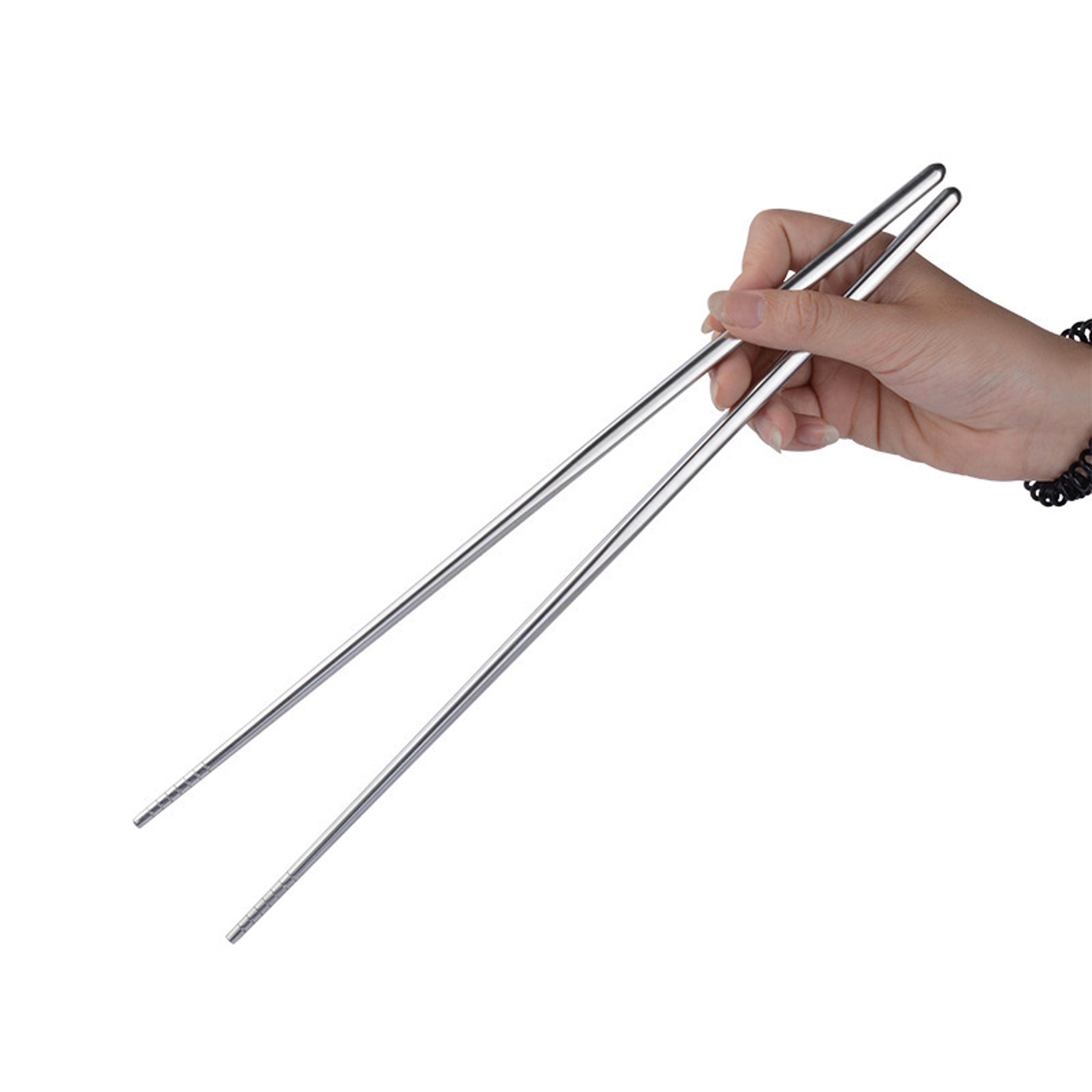premium long stainless steel cooking & hot pot chopsticks reusable kitchen dining tools