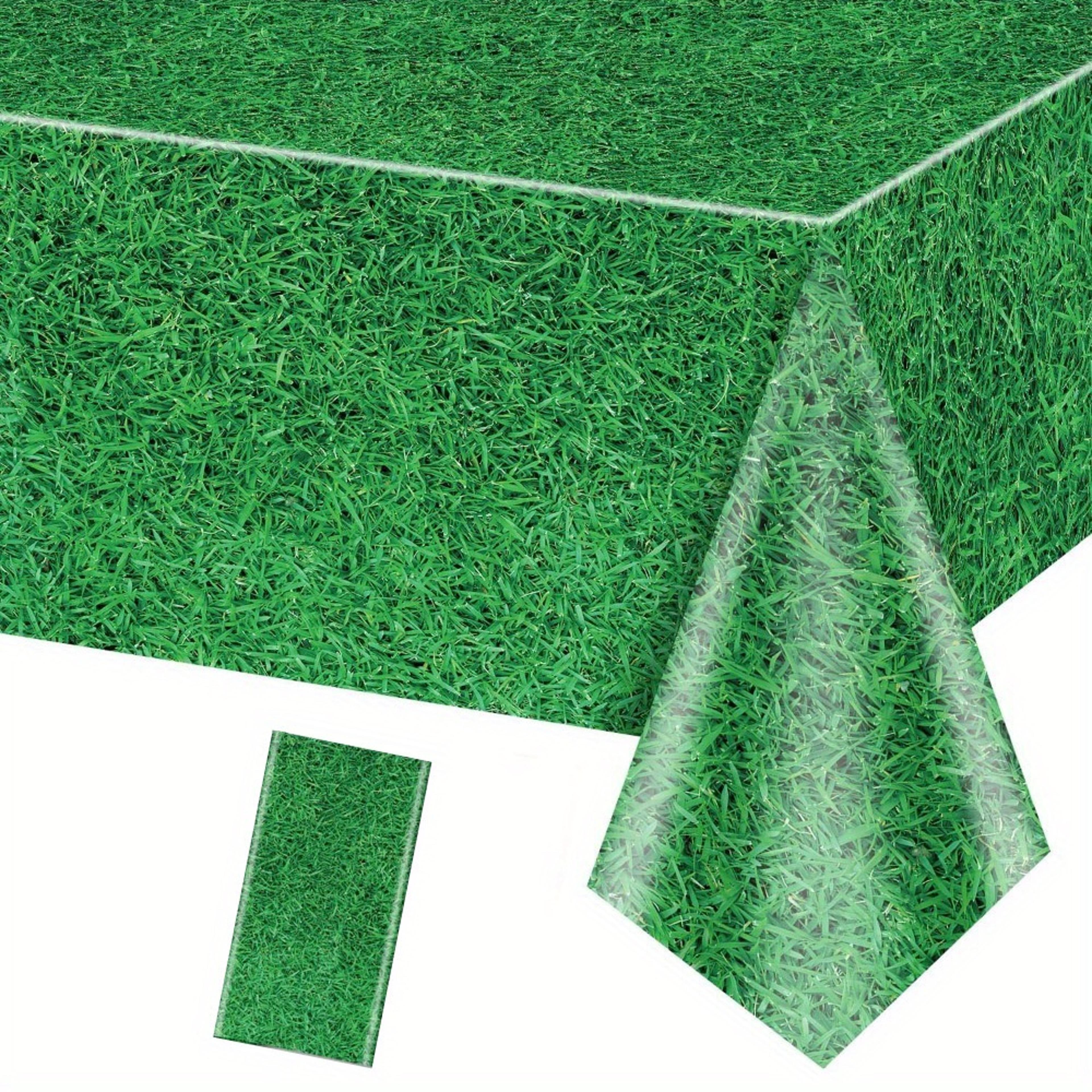 grass tablecloth plastic football field tablecloth for jungle, golf and sports party decor
