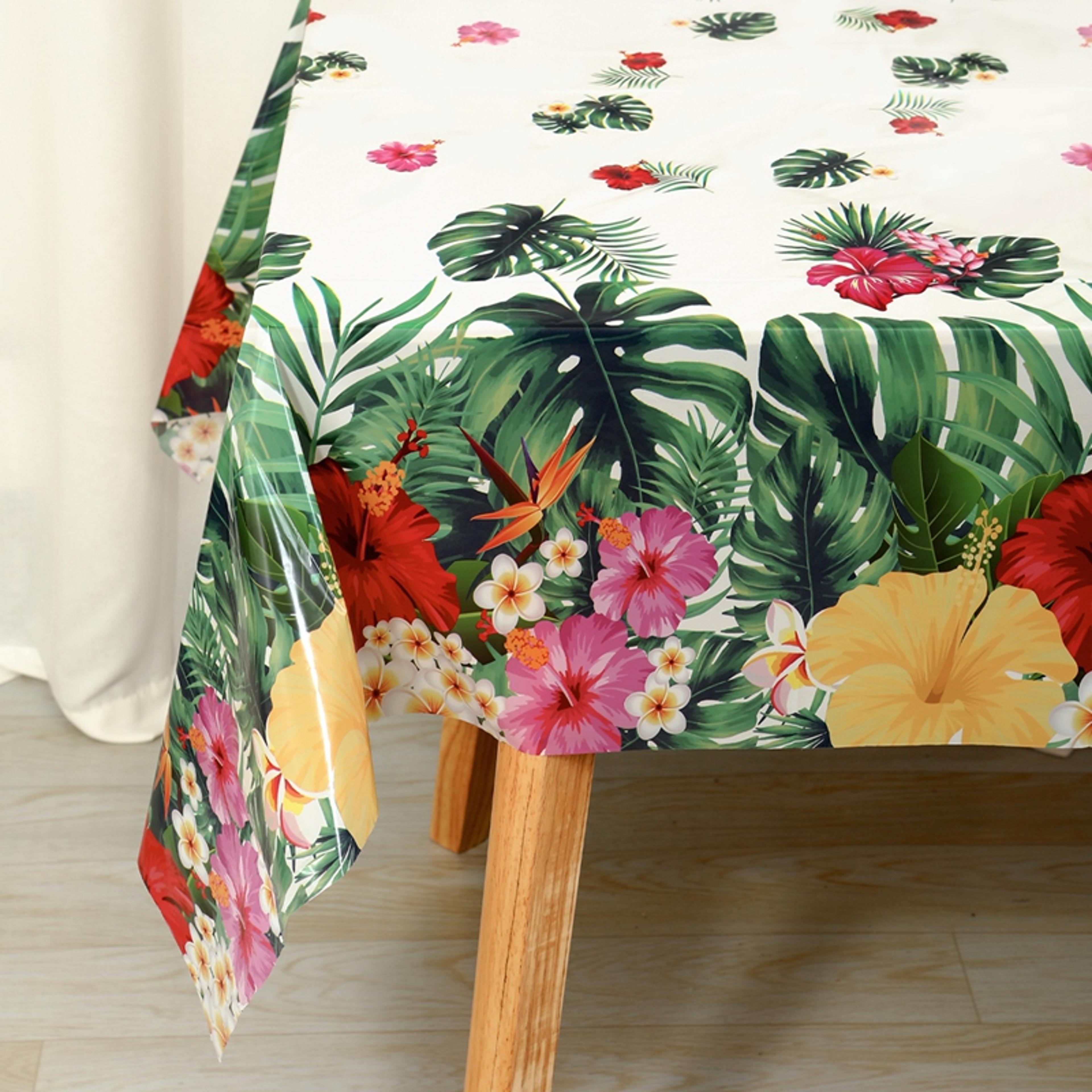 tropical palm leaves disposable tablecloth for beach party decor