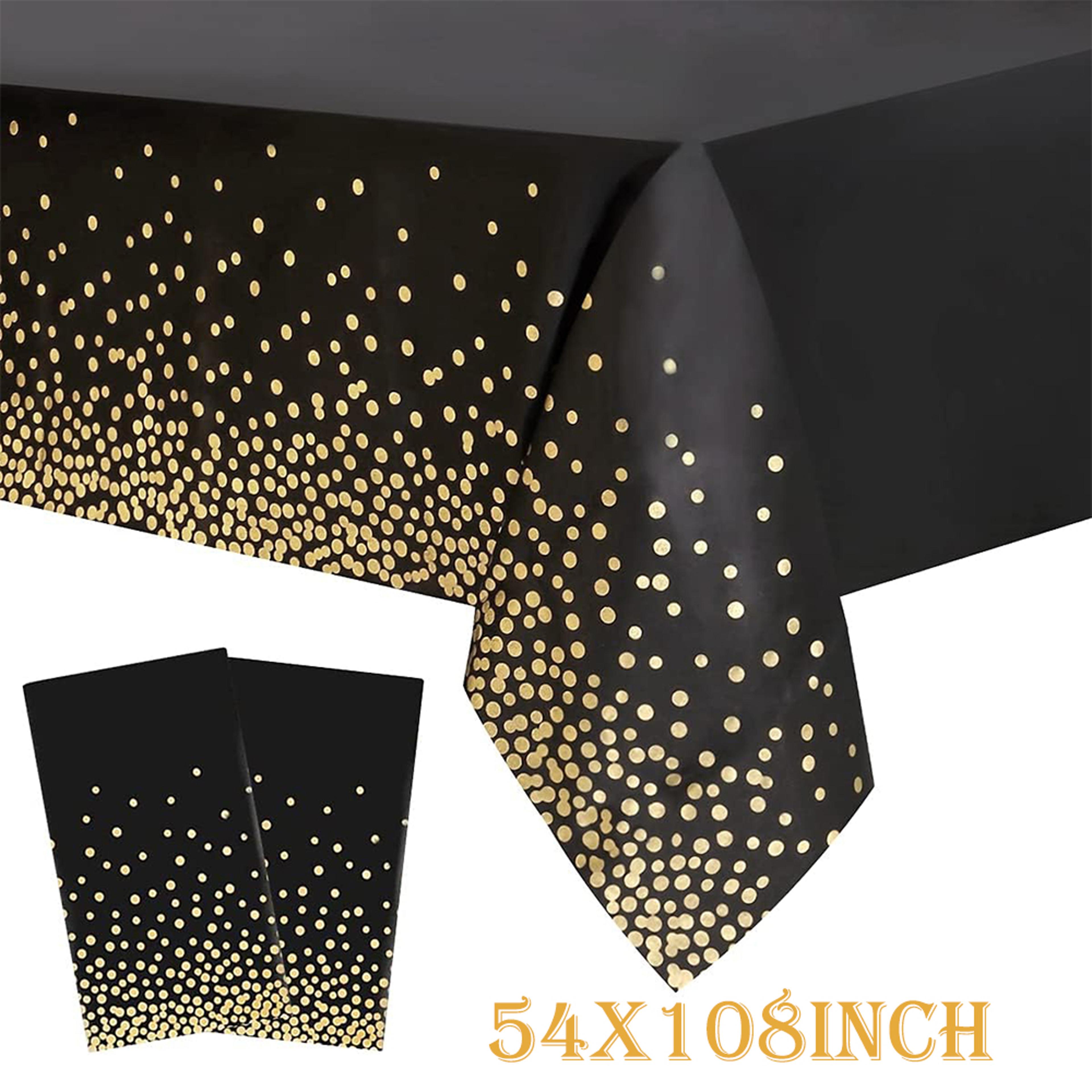 black gold dot disposable tablecloth waterproof party table cover
