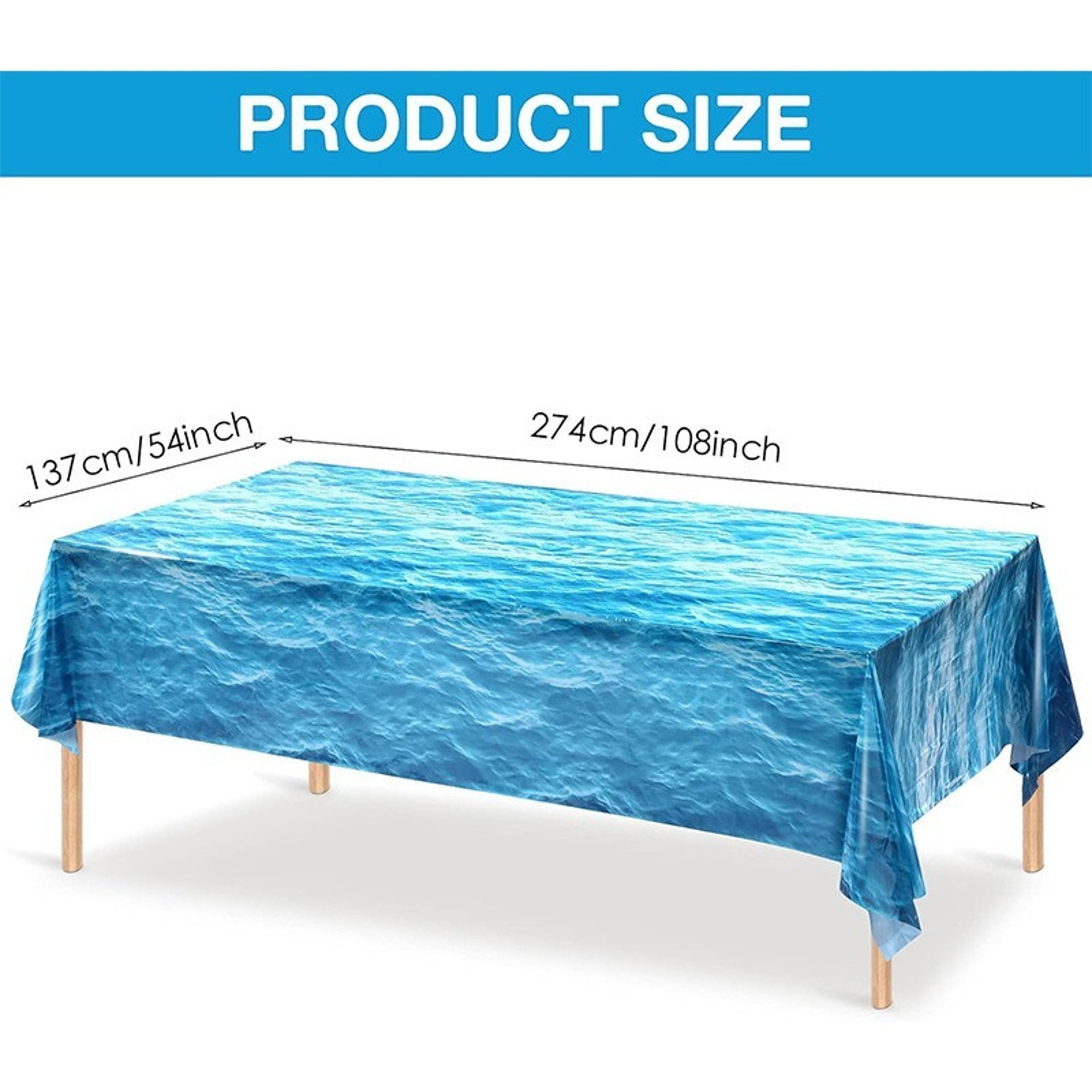 ocean wave waterproof tablecloth for beach pool birthday party decor