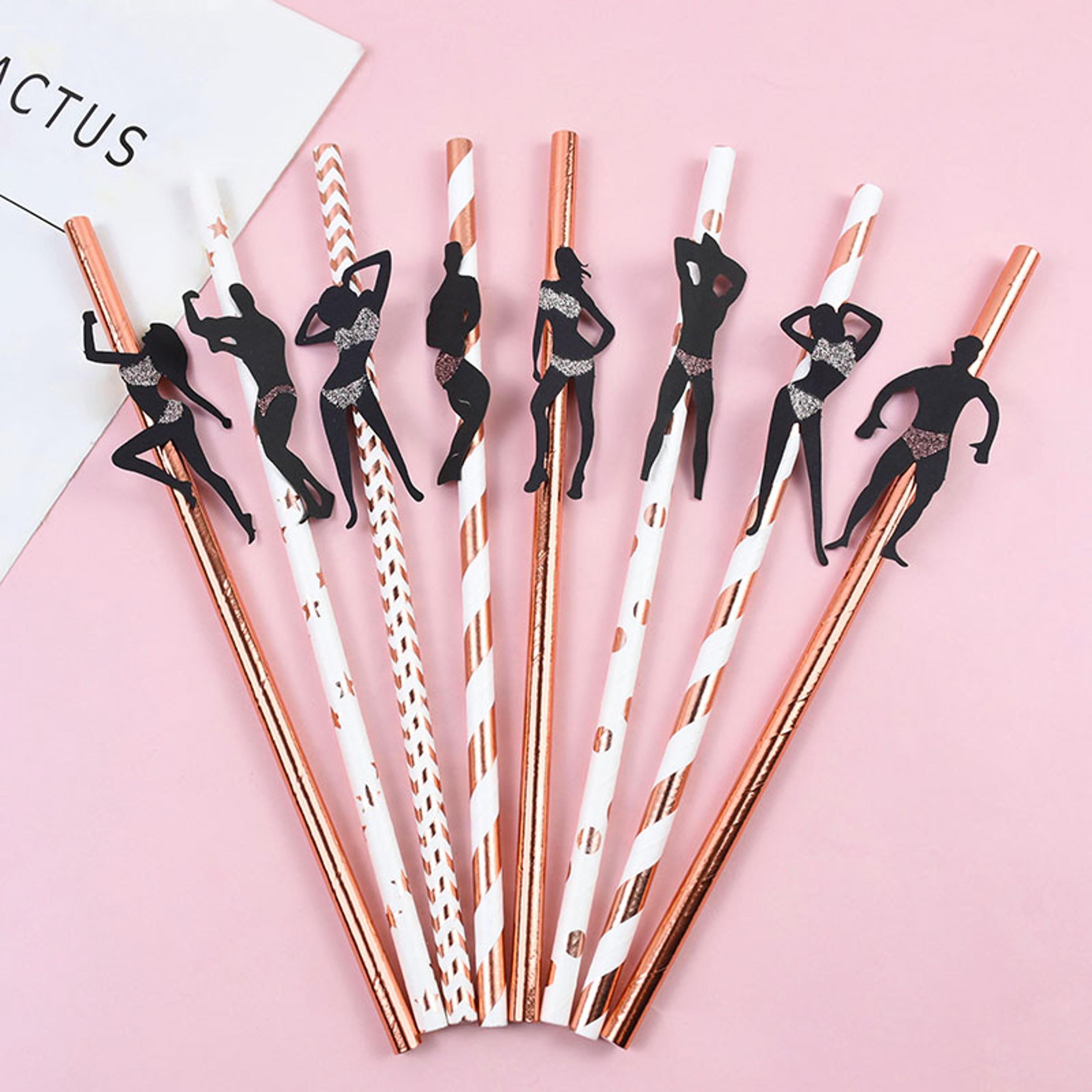 funny dancing stripper straws for bachelorette parties and adult fiesta drinks