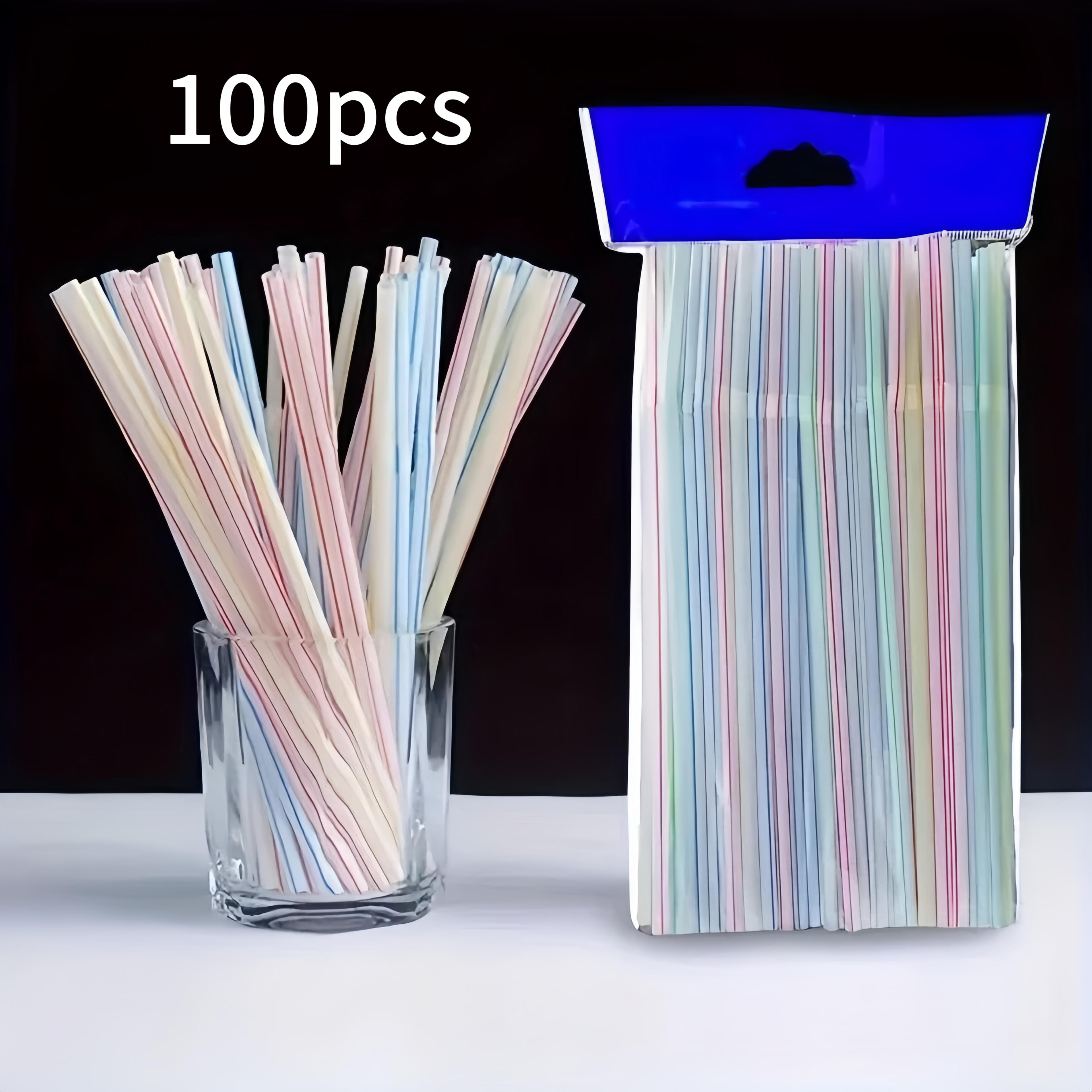 colorful bendable disposable straws for parties drinks and milk tea