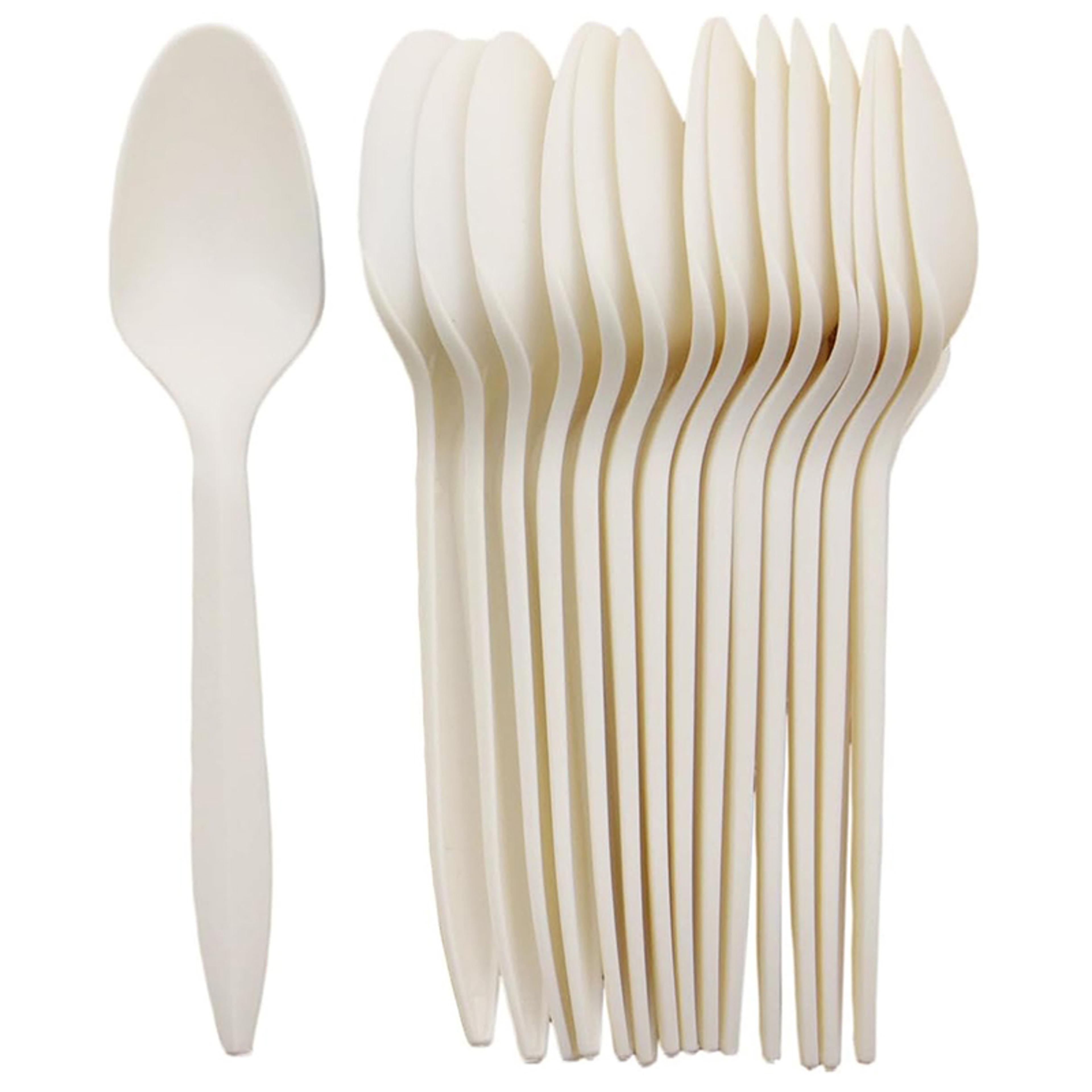 plant starch disposable spoons cornstarch cutlery for parties and camping