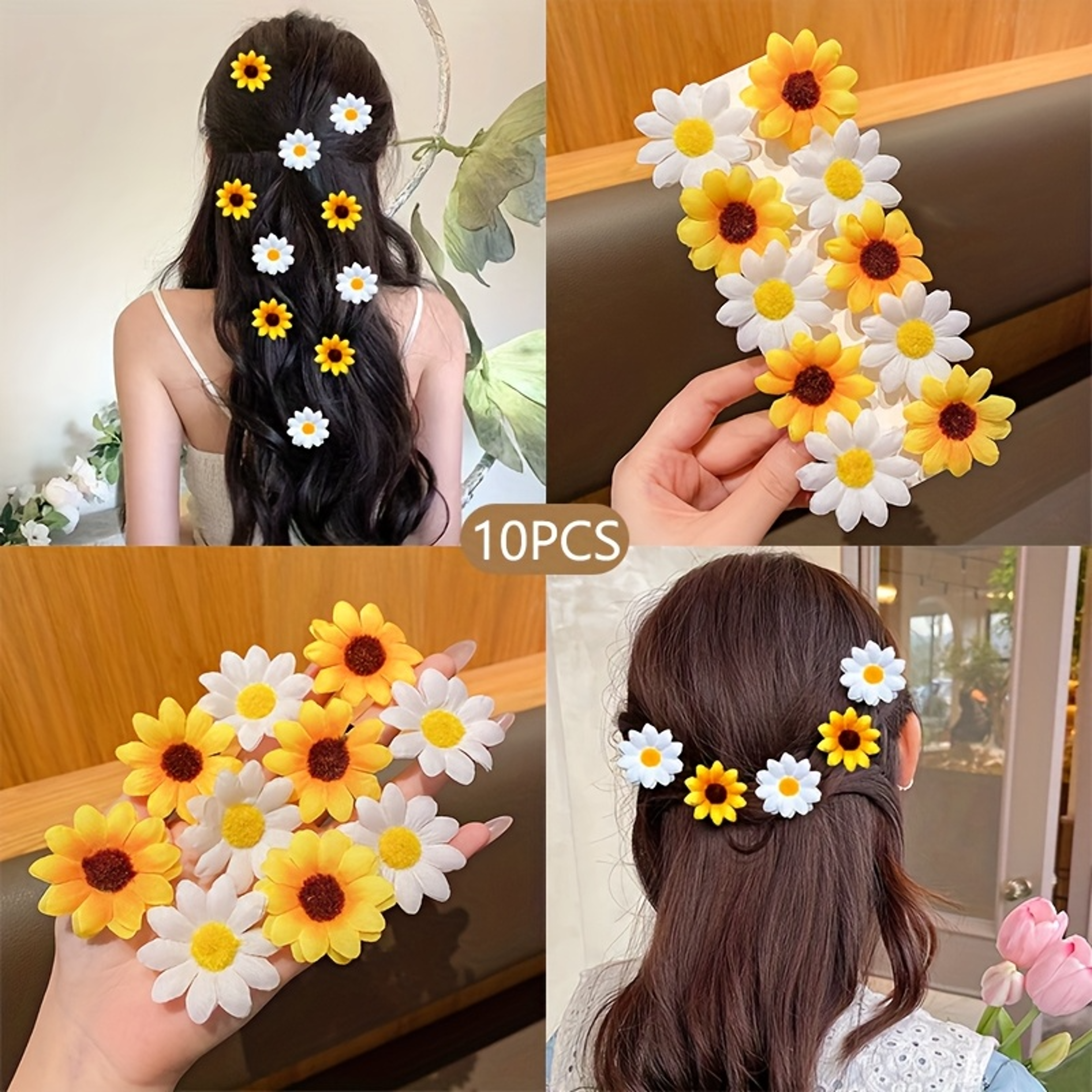 sunflower hair clips set for girls and women