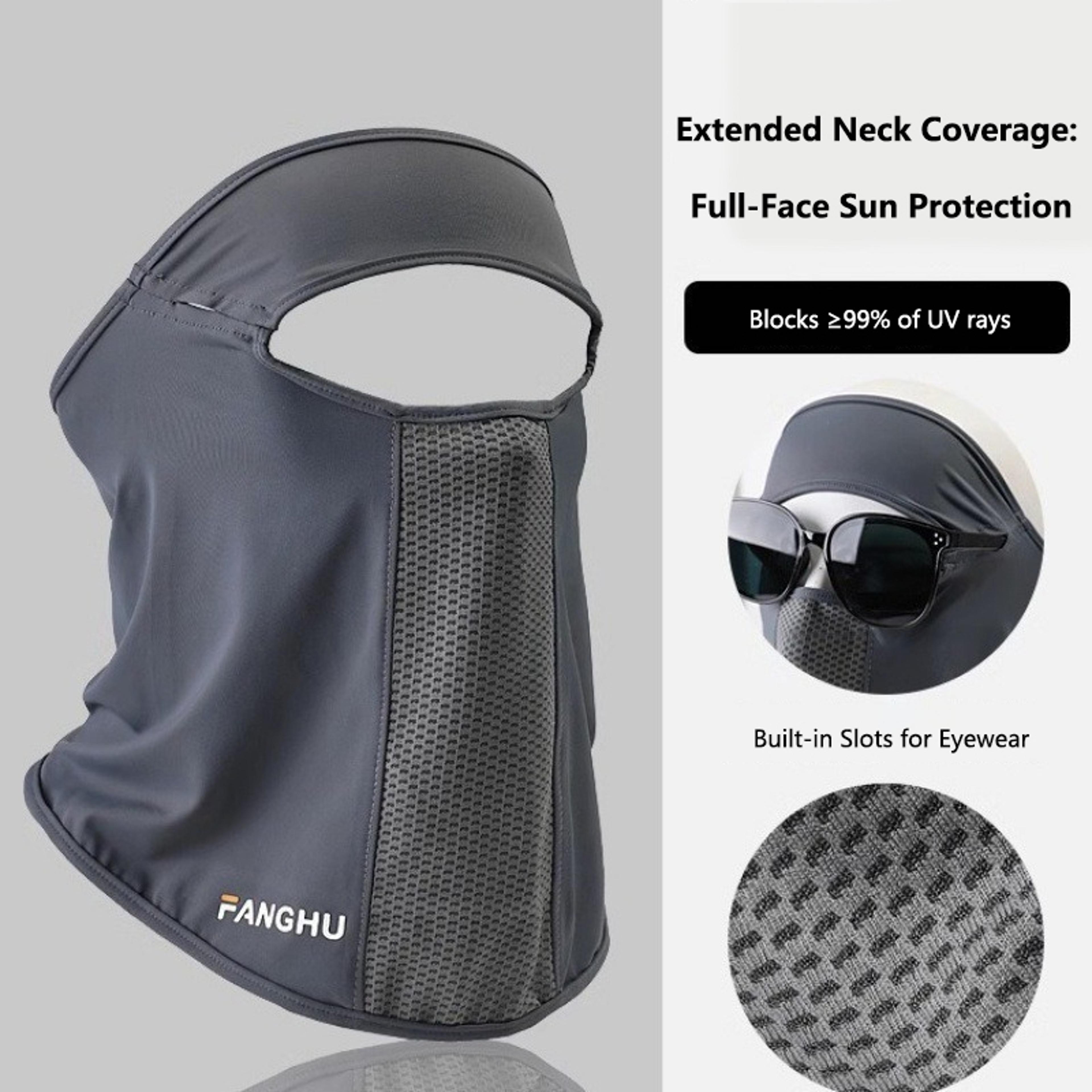 anti uv ice silk sunscreen mask with eyeglass hole for outdoor sports