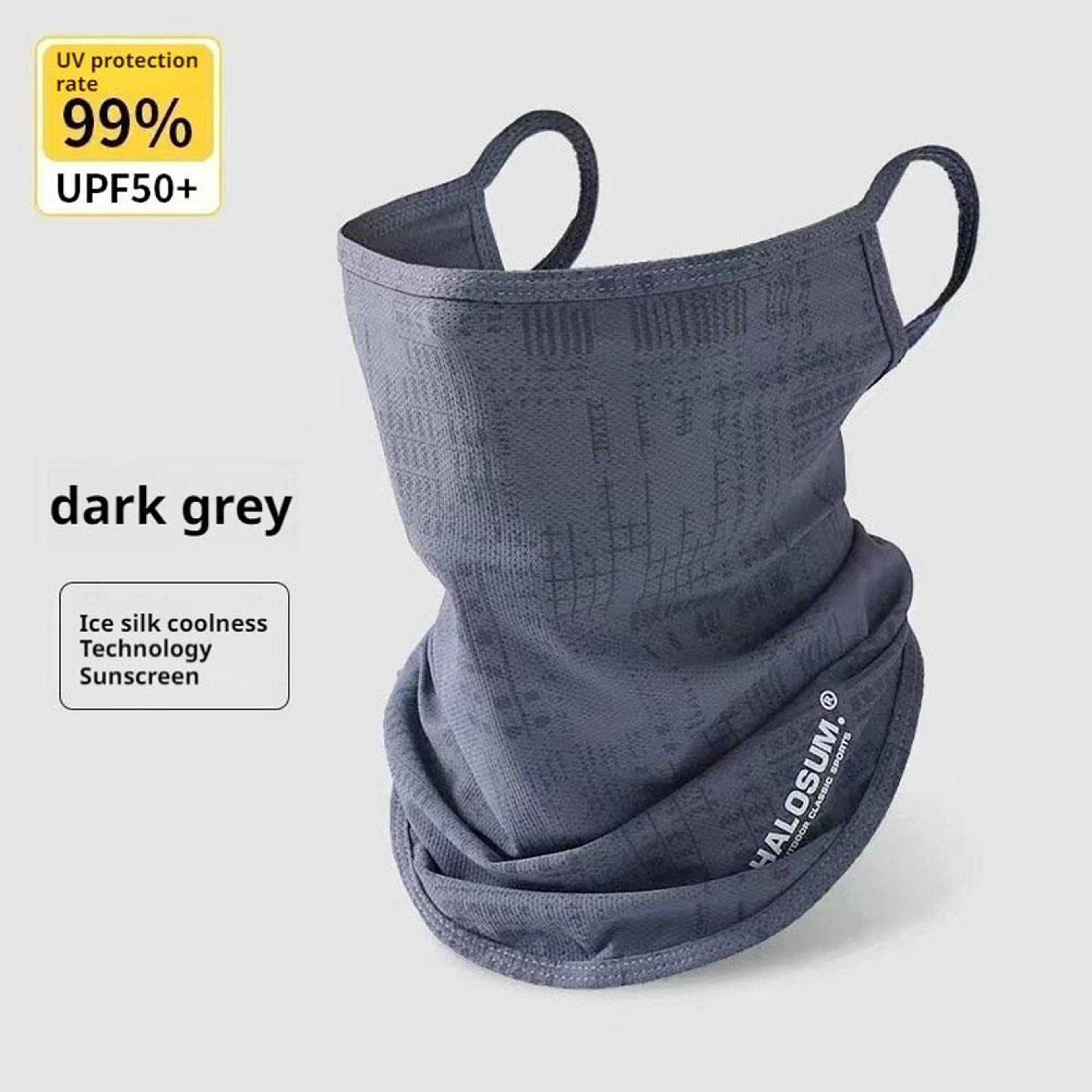 cooling ice silk neck gaiter breathable face mask for sun protection