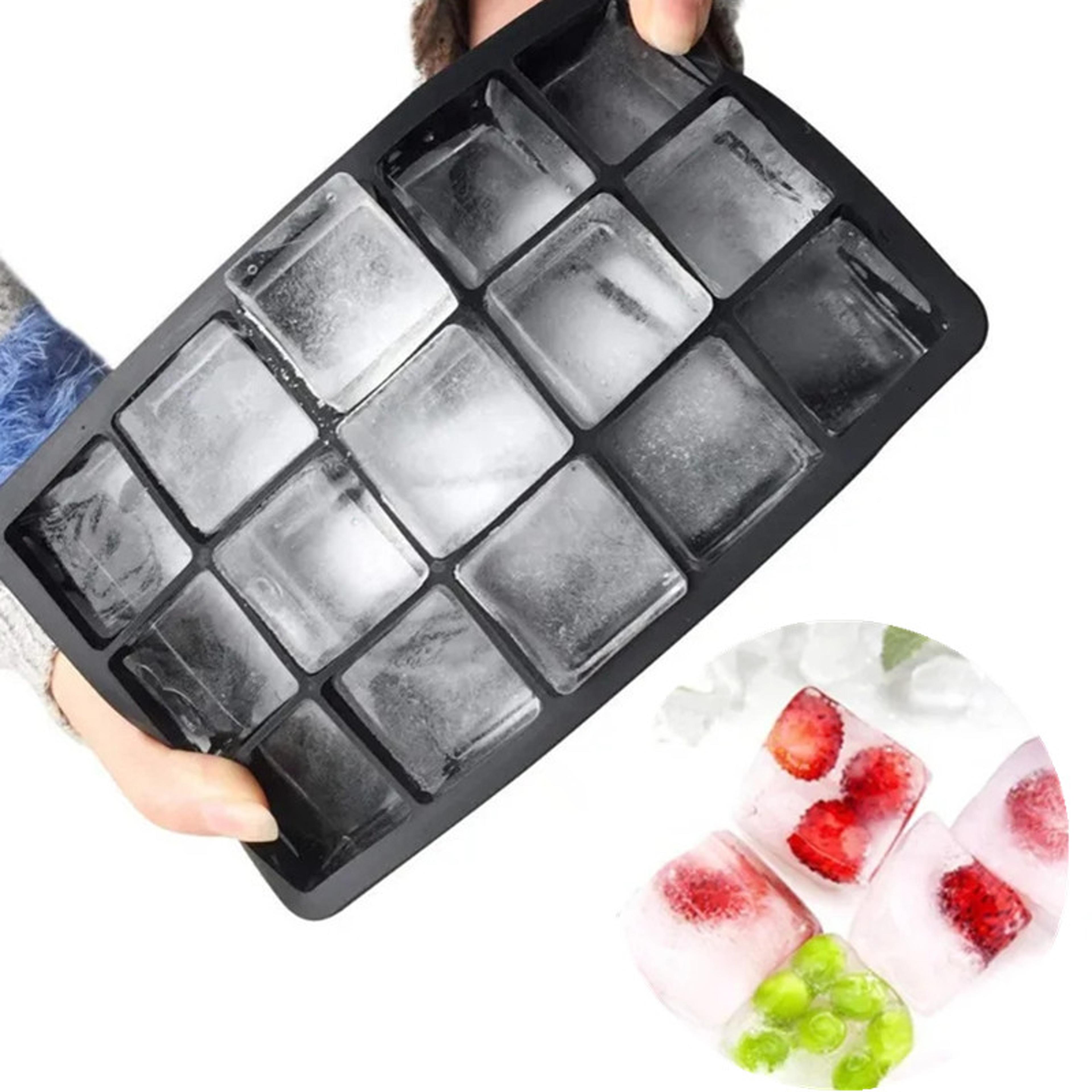 silicone ice cube tray for large square ice cubes, cocktails & whiskey