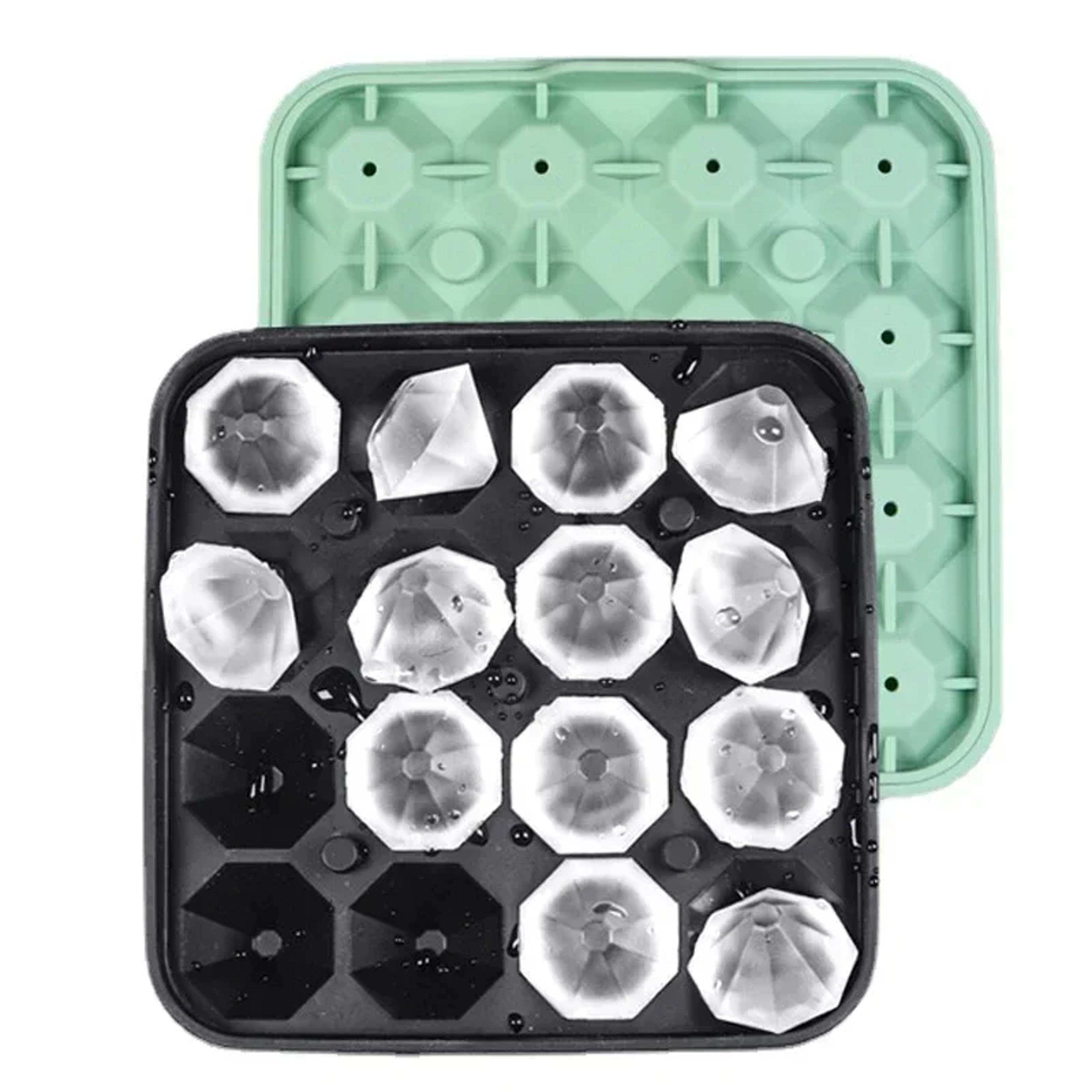 diamond ice cube tray silicone whiskey ice mold with grid box