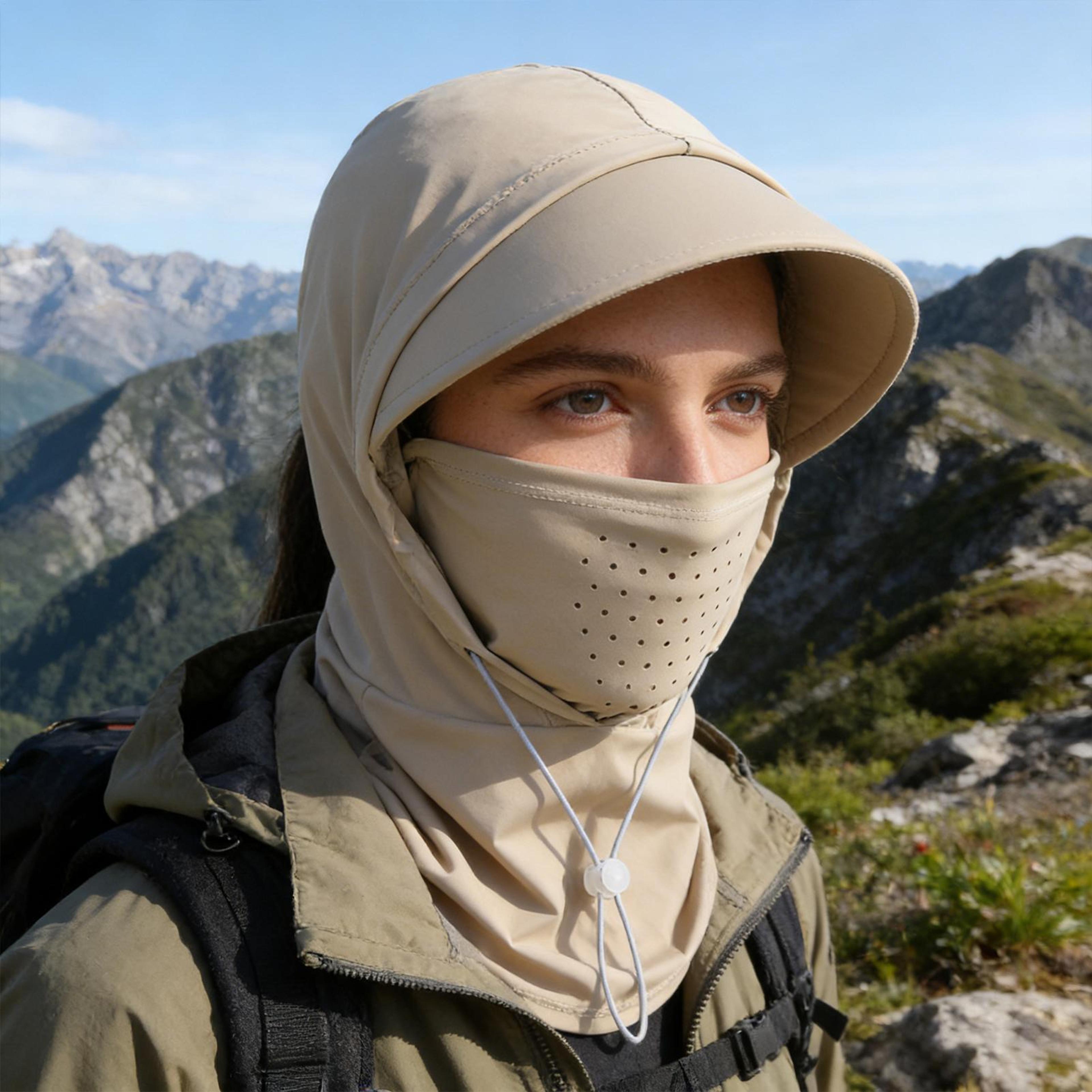 cooling uv sun protection hat with ice silk face cover