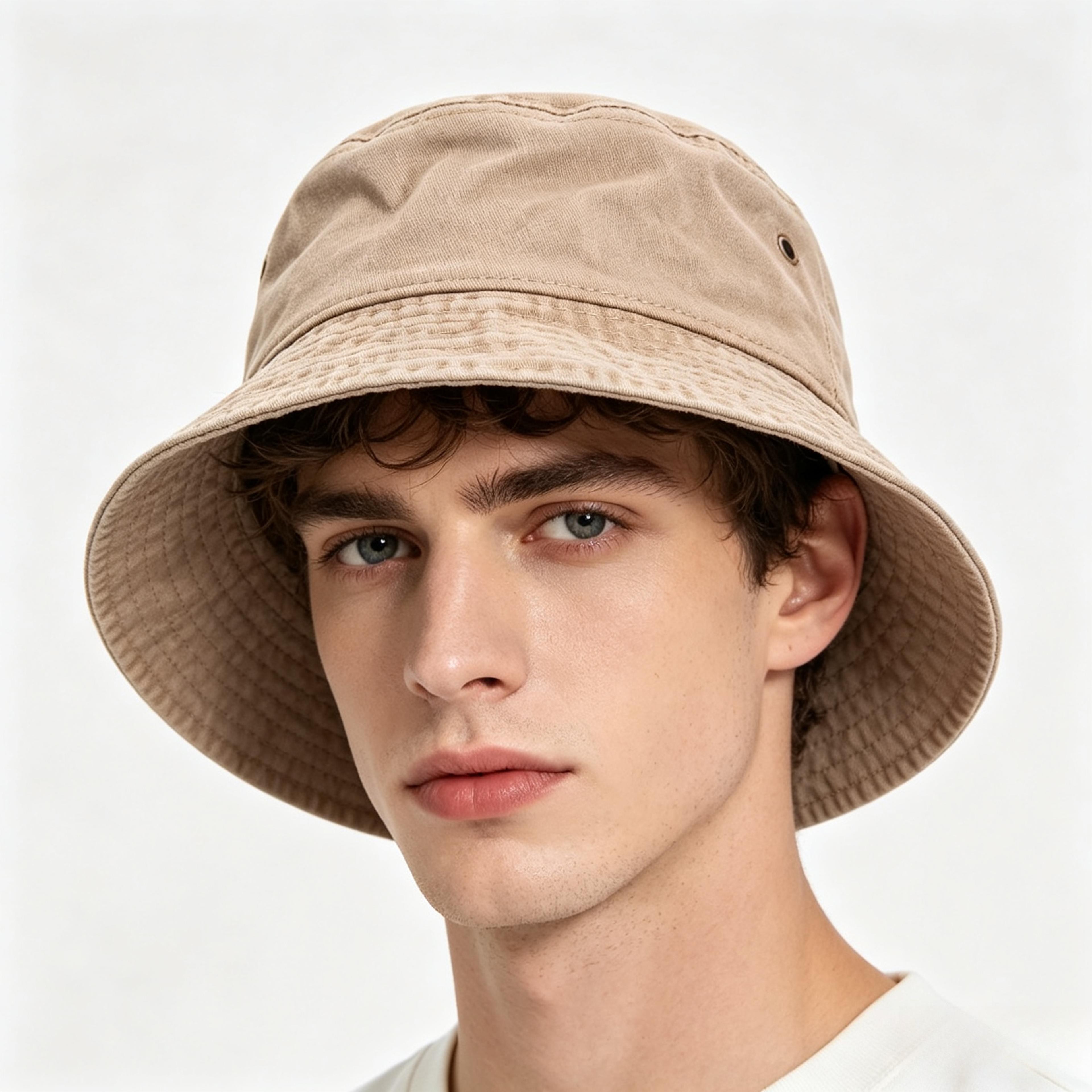 unisex washed bucket hat breathable summer sun hat