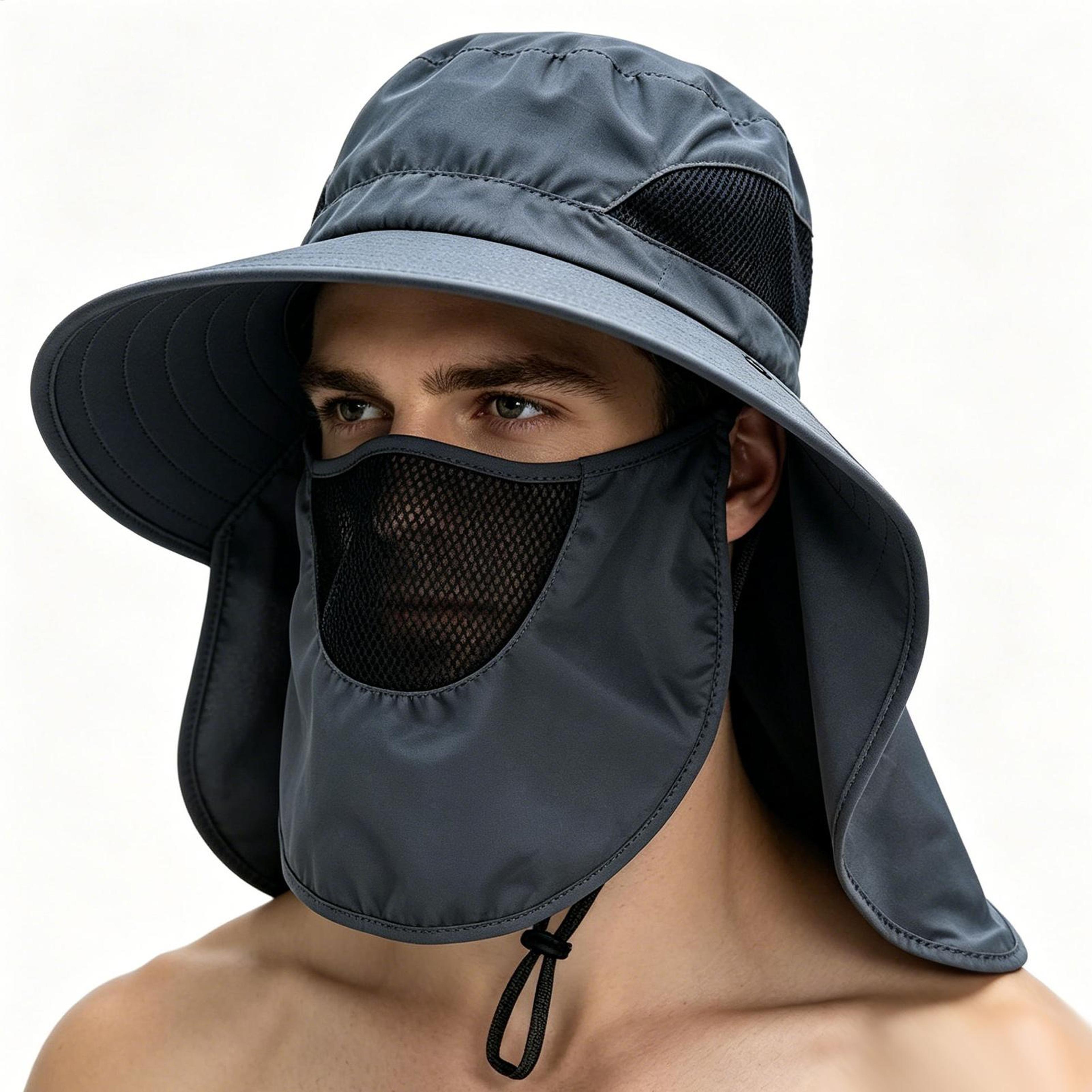 uv protection sun hat with neck flap for fishing hiking and camping