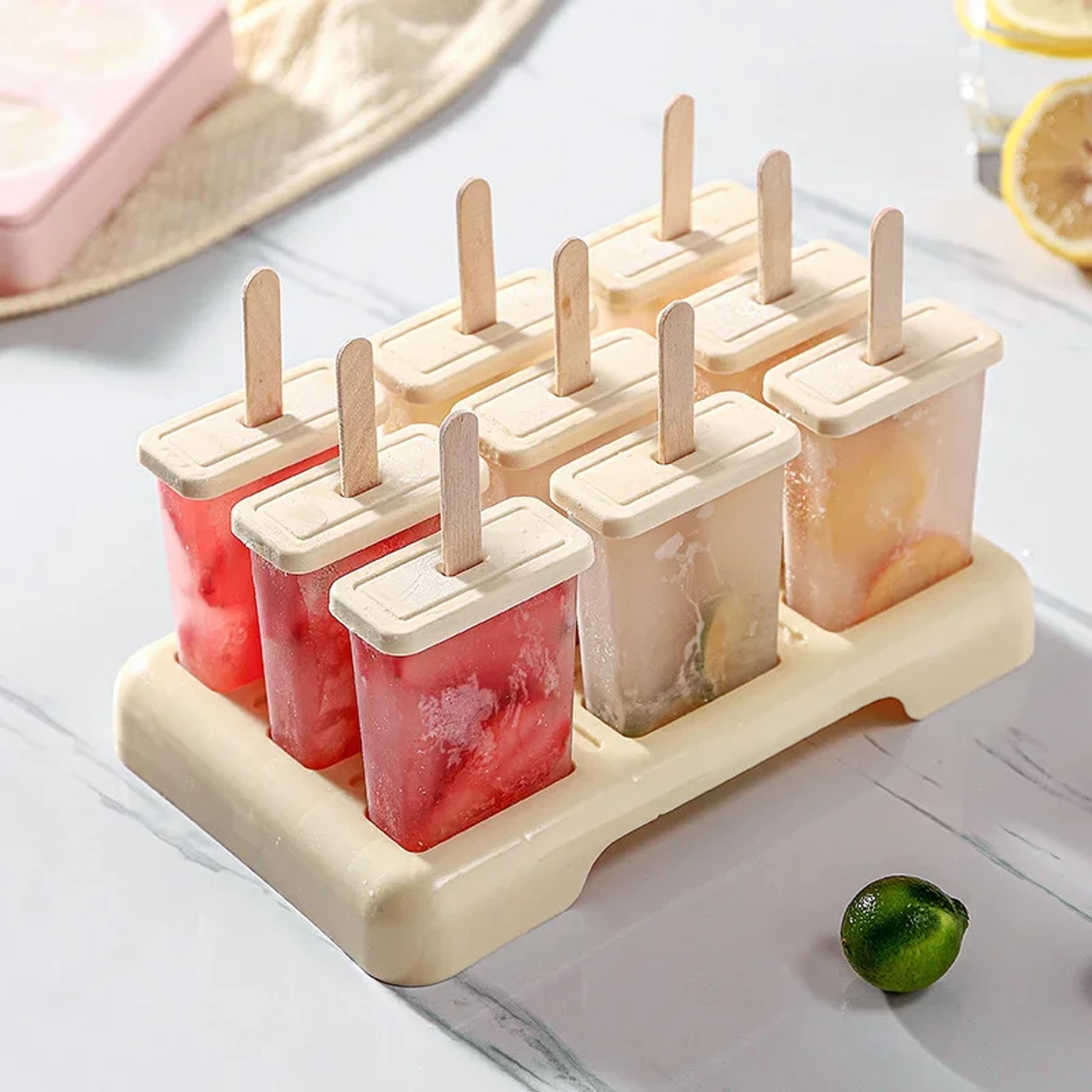 popsicle mold with reusable sticks for homemade ice pops