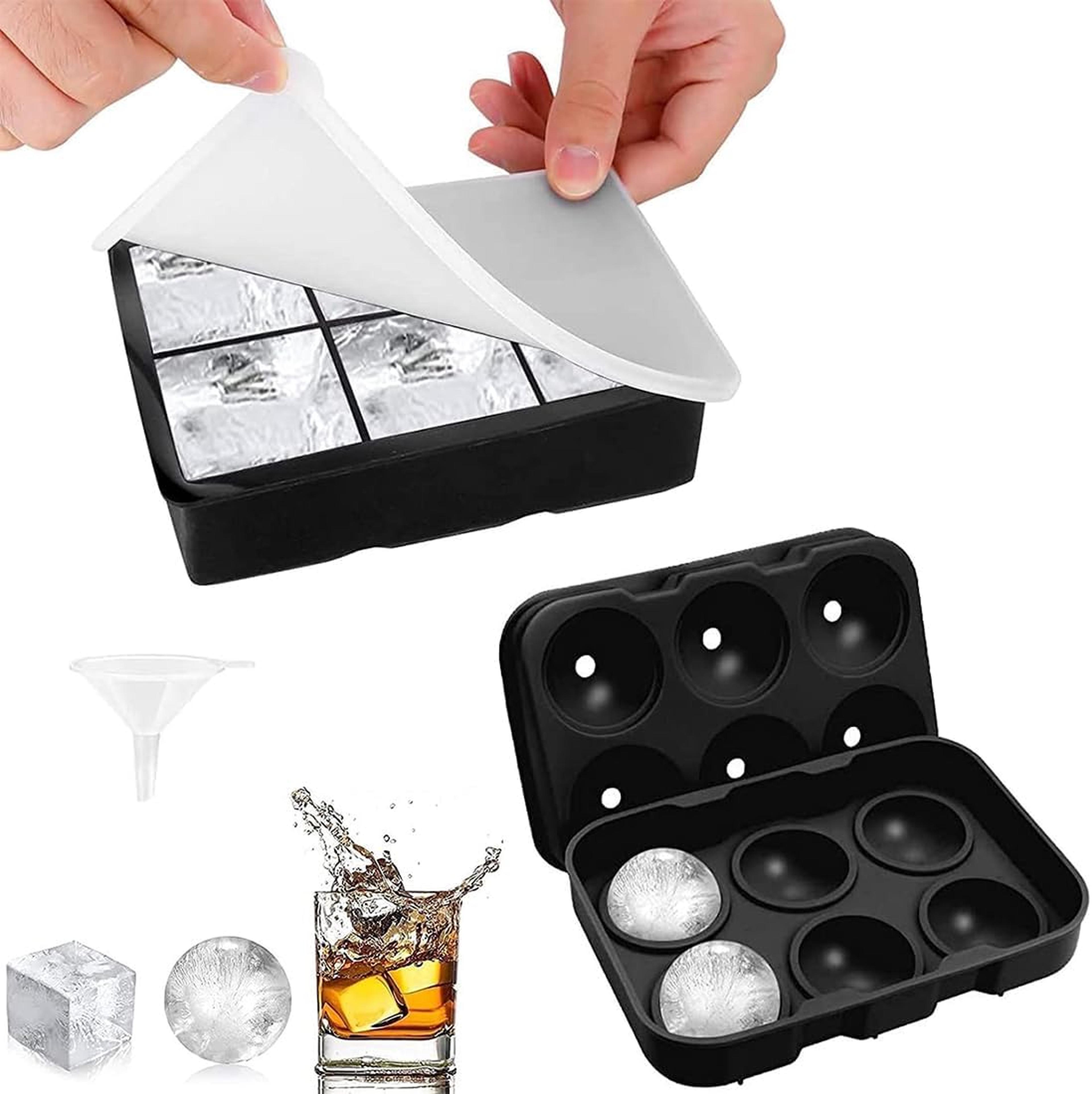 silicone ice cube tray with lid for large round and square cocktail ice