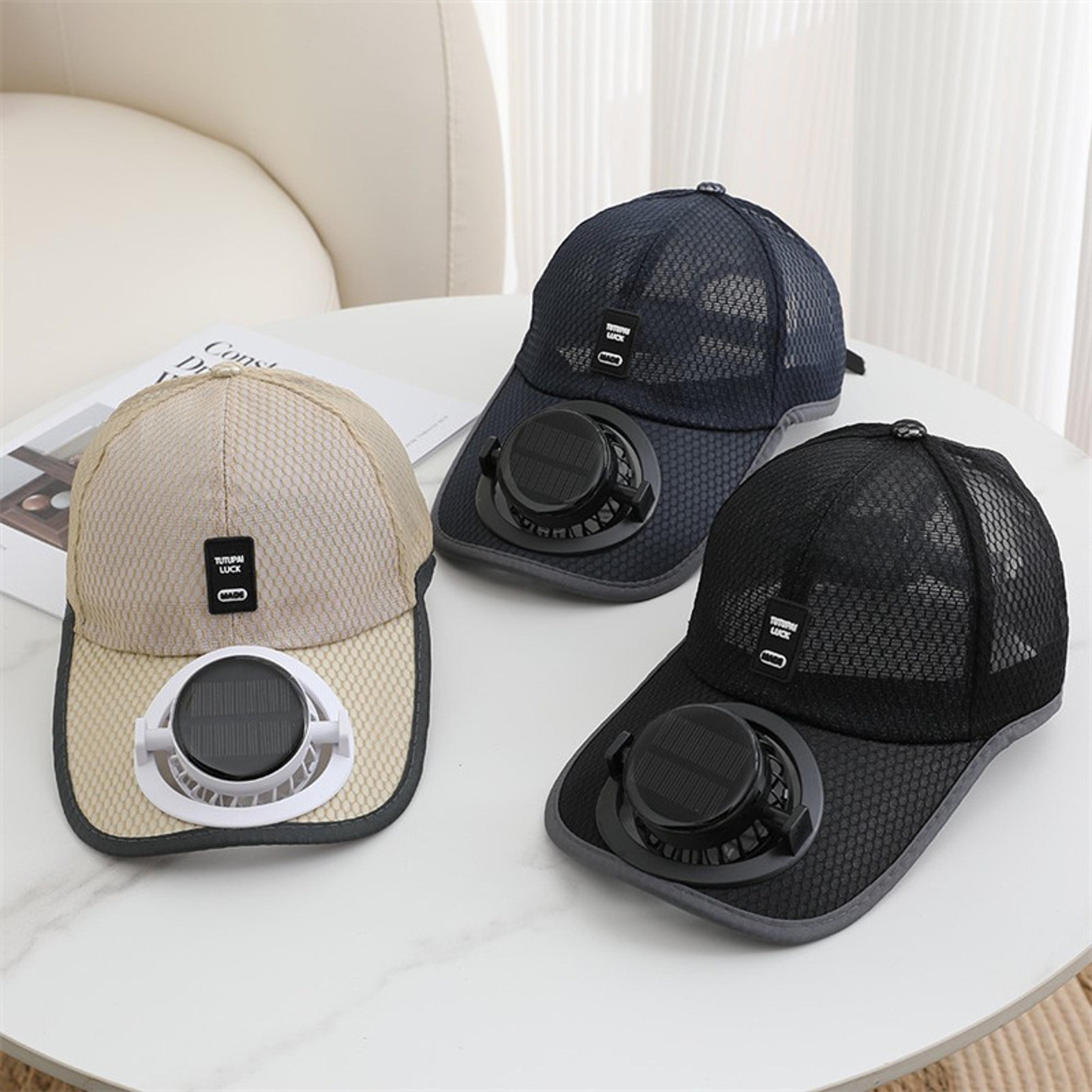 solar fan hat usb rechargeable breathable cooling baseball cap
