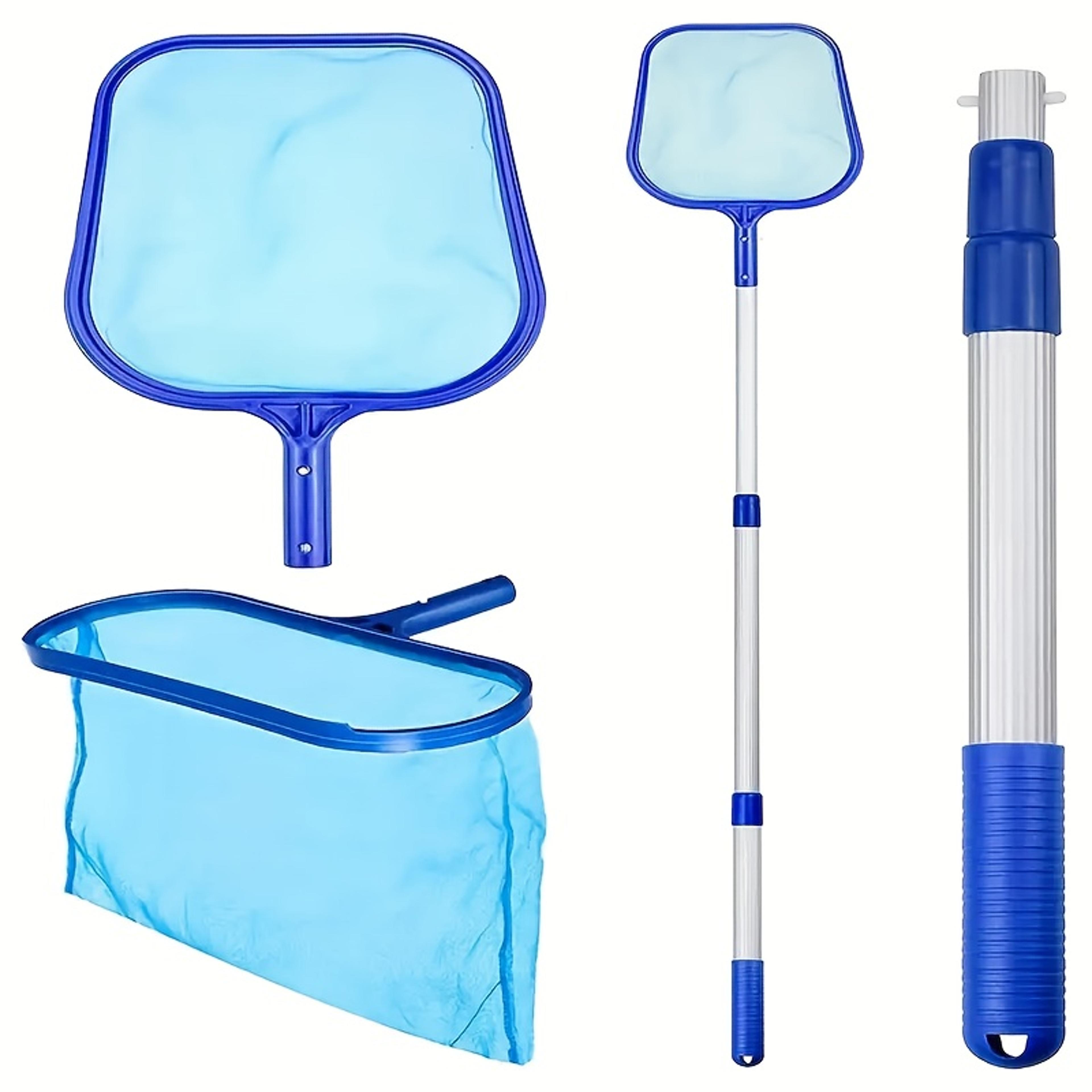 pool skimmer net set with adjustable telescopic pole
