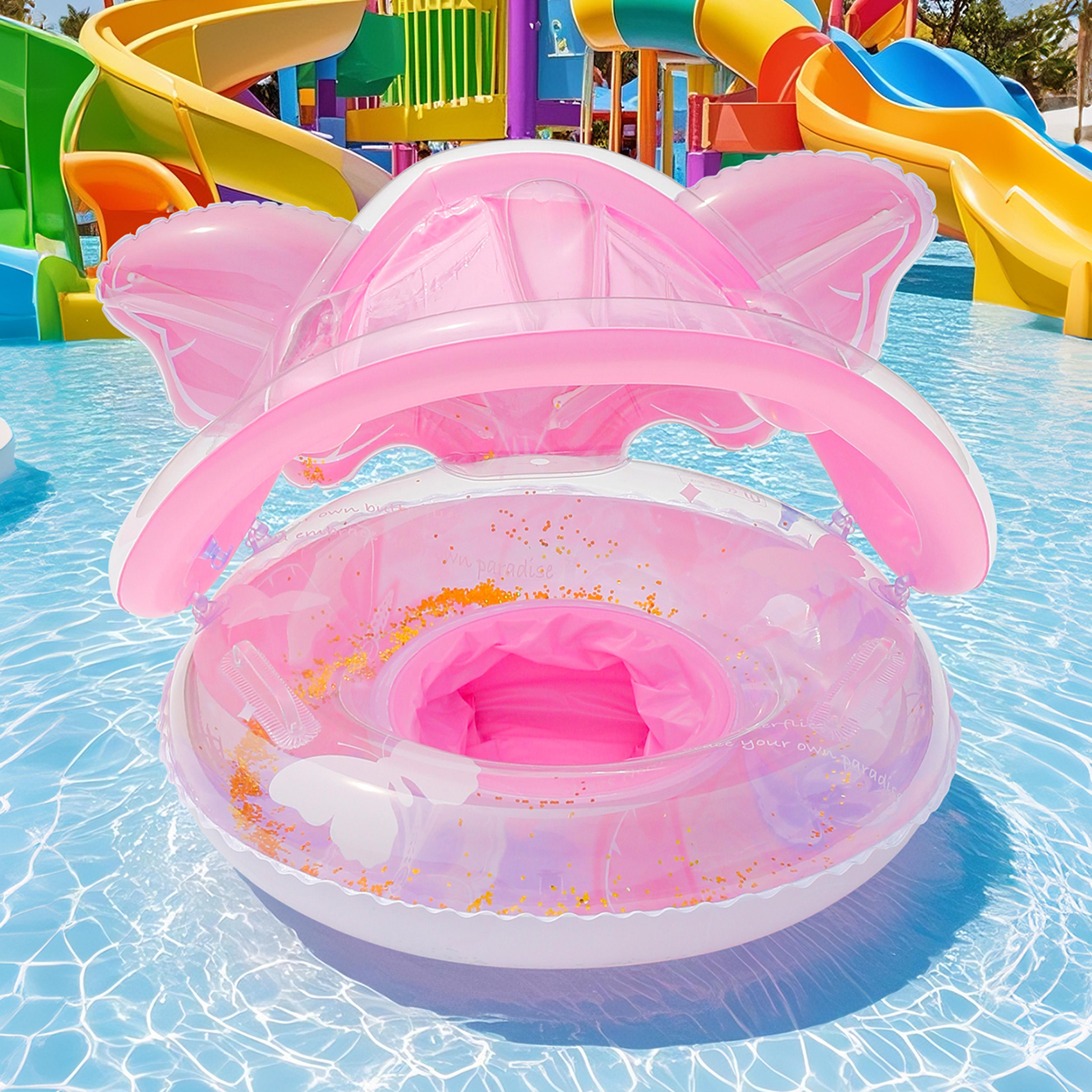 canopy pool float ring inflatable swim tube for summer water fun