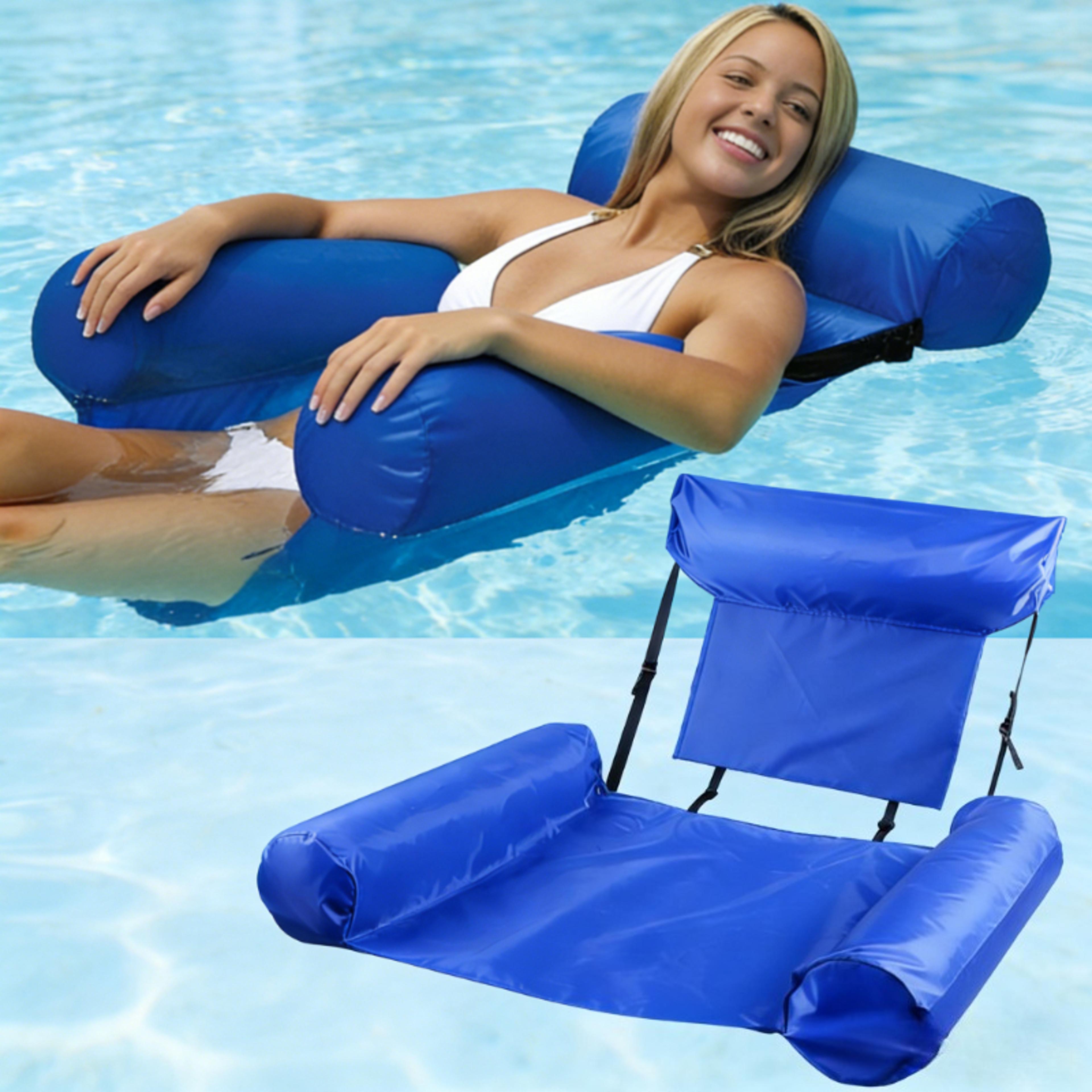 inflatable pool hammock float for adults, water lounge chair for pool and beach