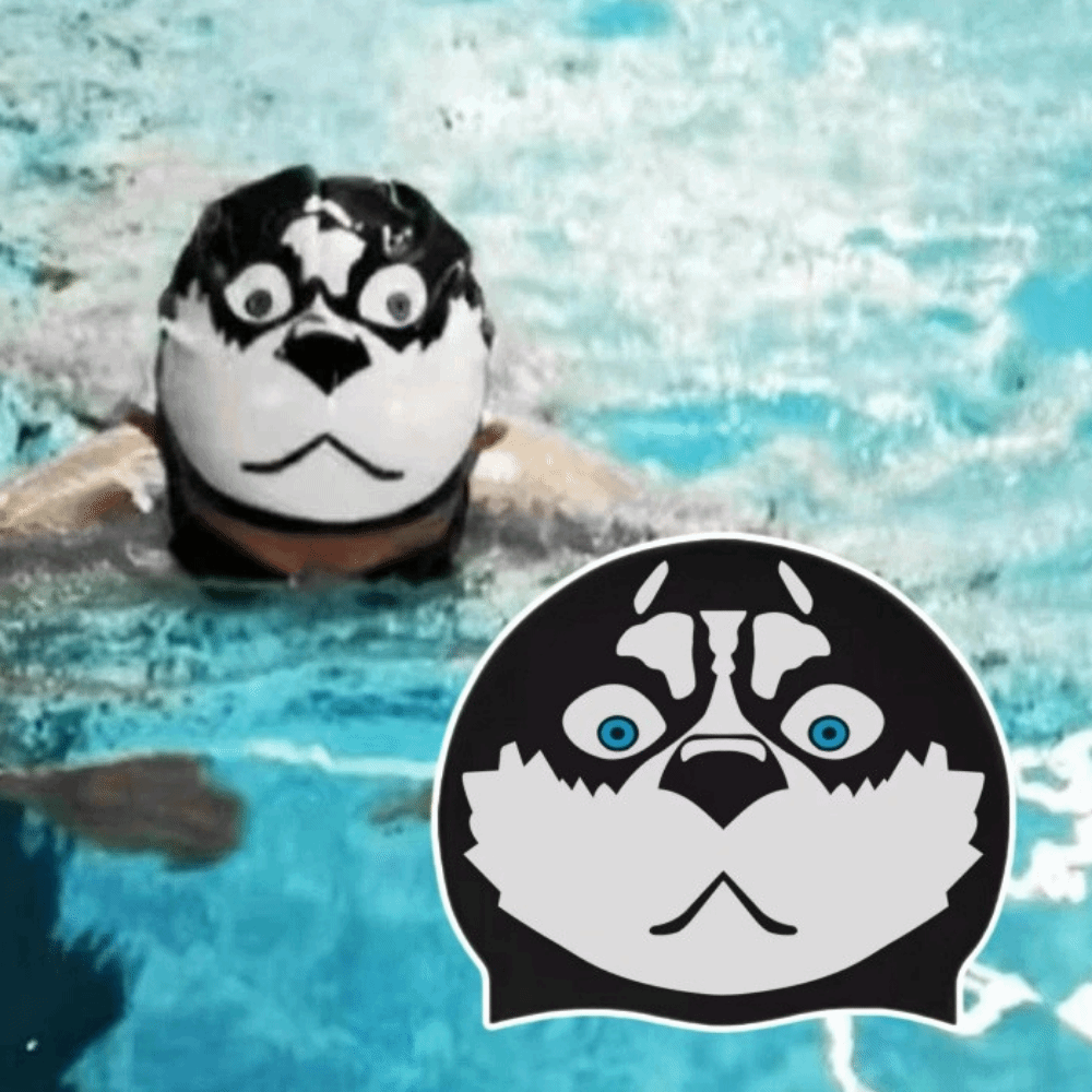 funny silicone swim cap with ear protection anti slip swimming hat