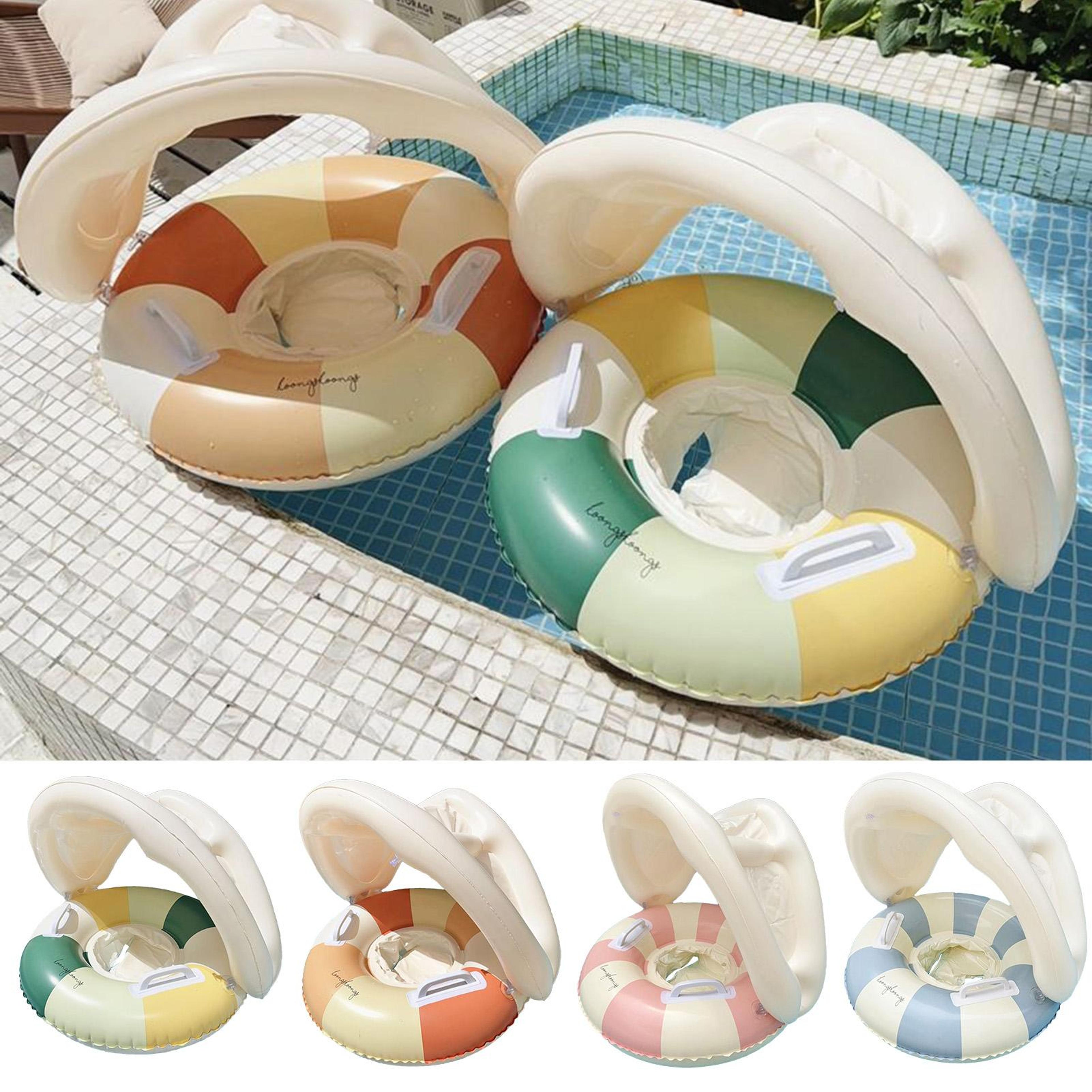 baby pool float with detachable sunshade and safety seat