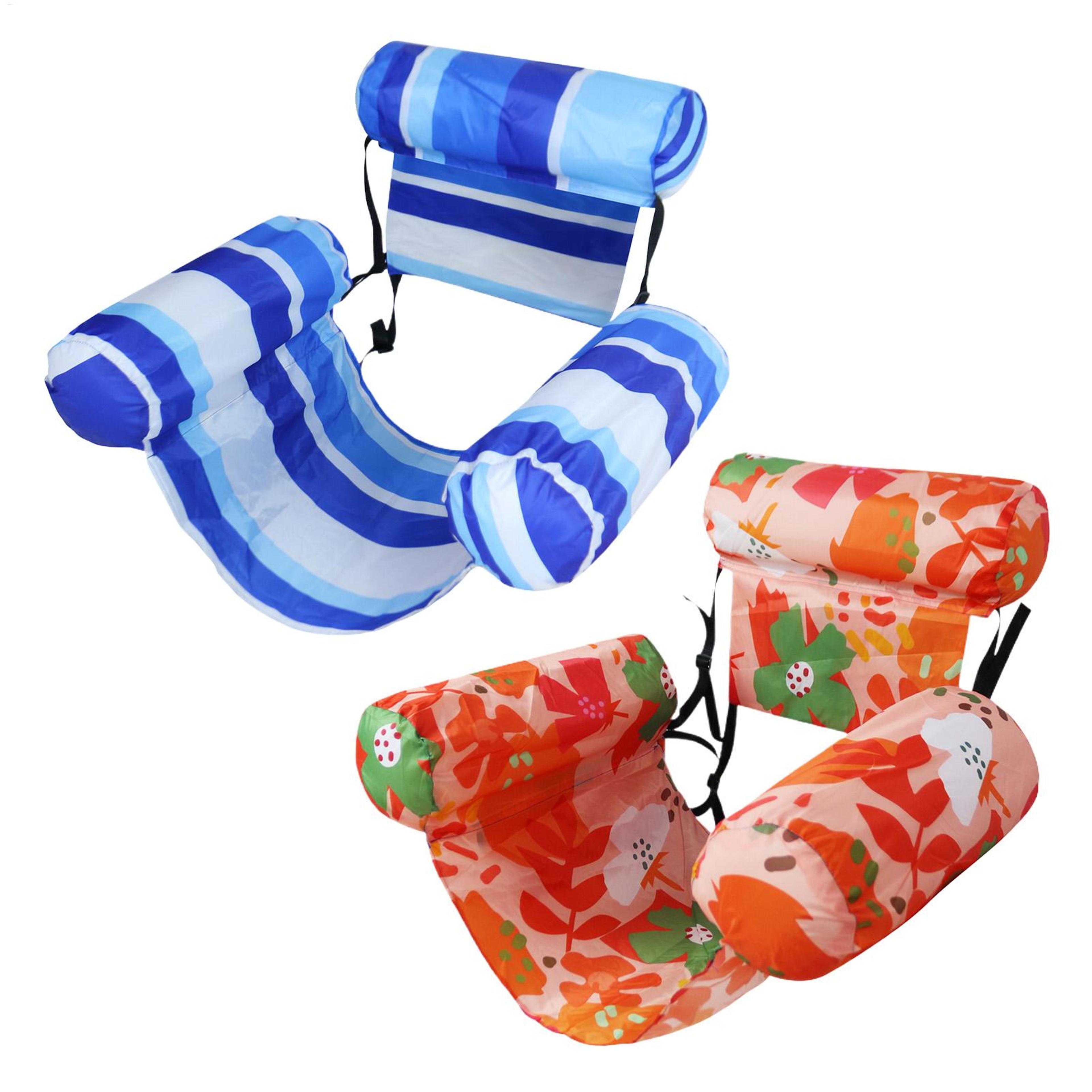 inflatable pool lounger water hammock float with mesh seat and backrest