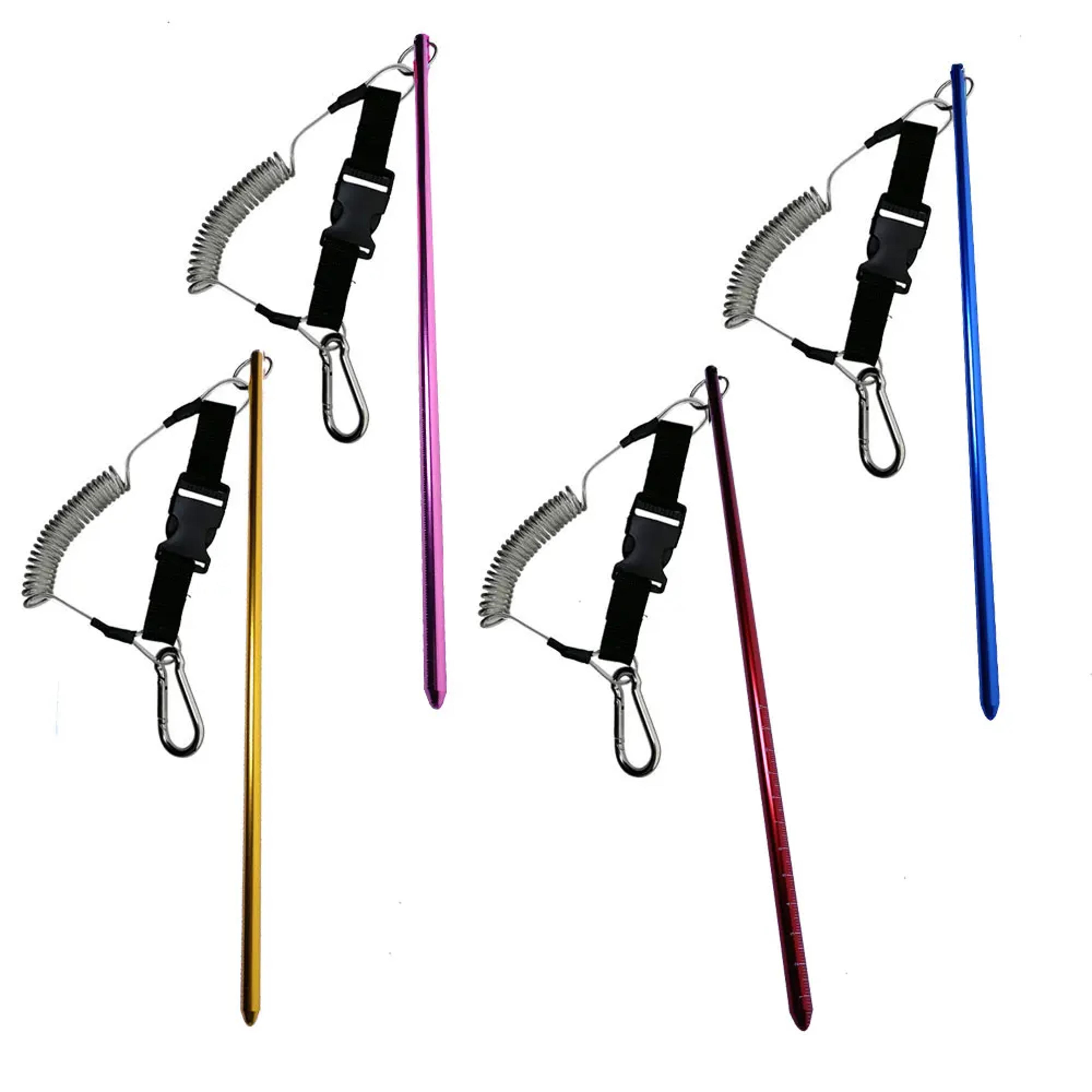 scuba diving noise maker with tank banger, pointer rod and coil lanyard