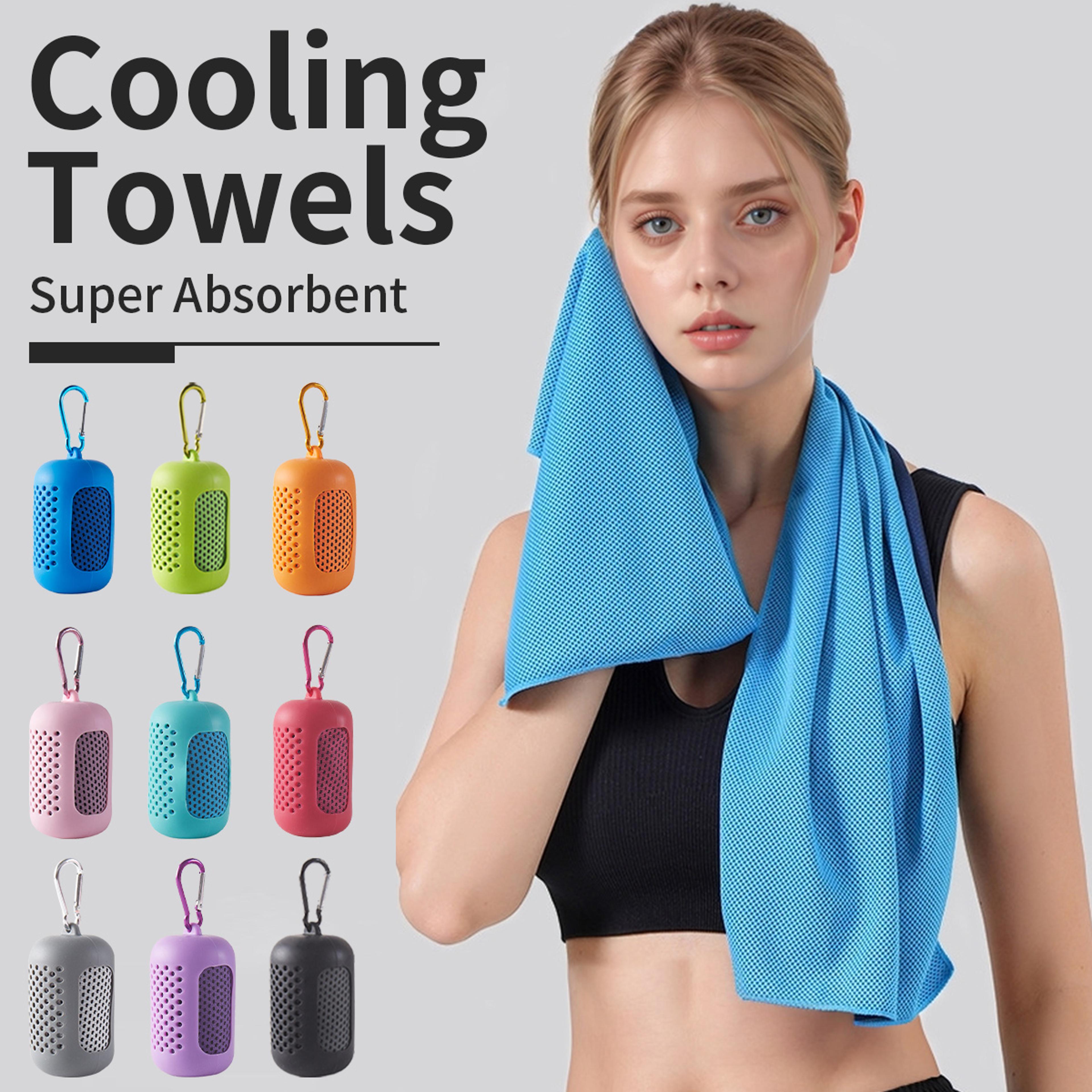 portable cooling towel quick dry sports towel with silicone wrap