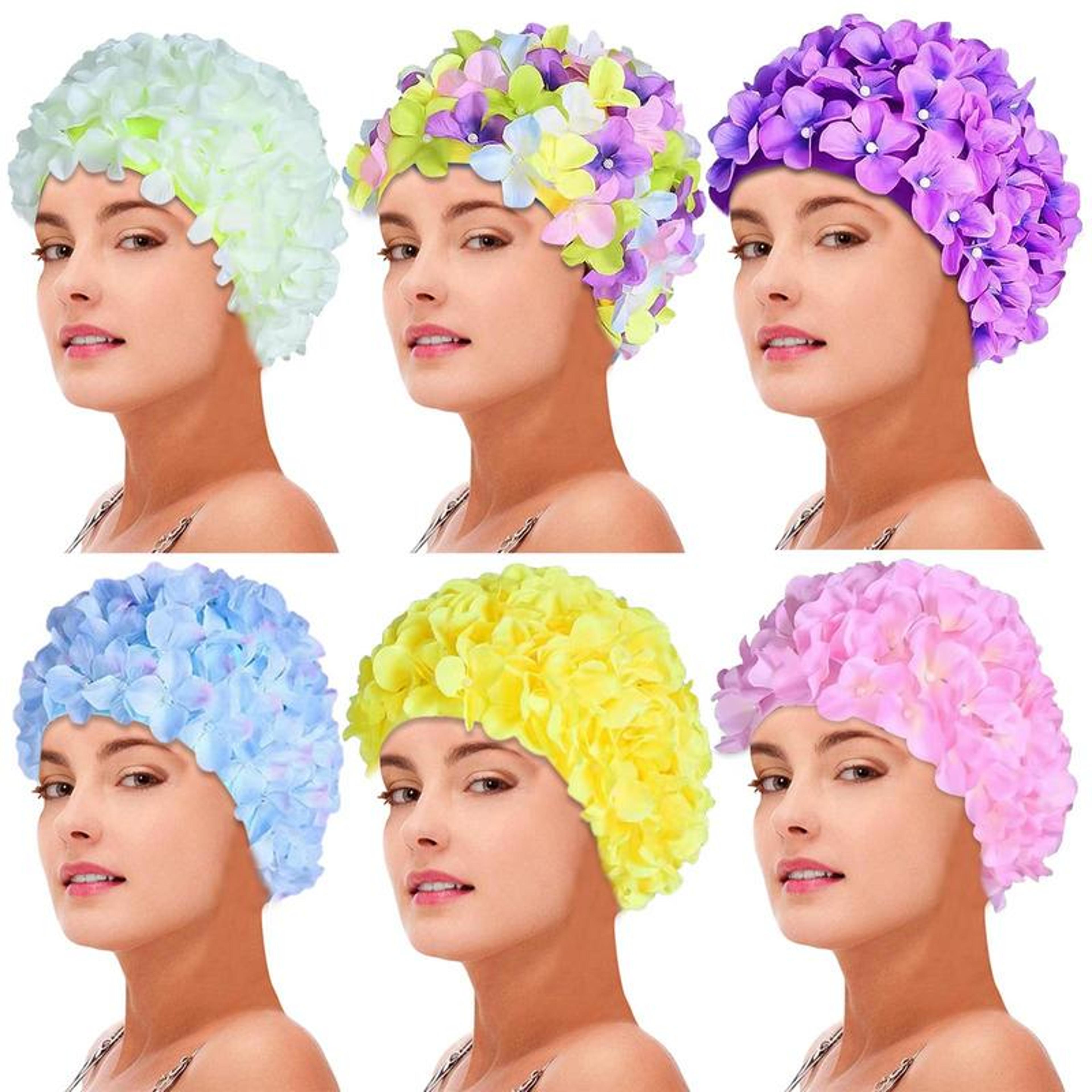 floral womens swim cap vintage petal bathing cap